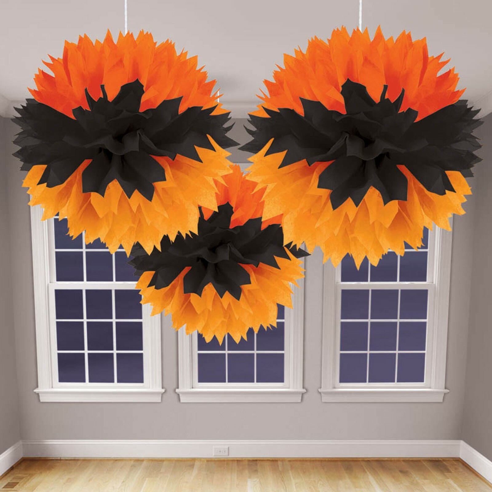 Halloween Tissue Paper Pom Pom Balls (Pack of 3)