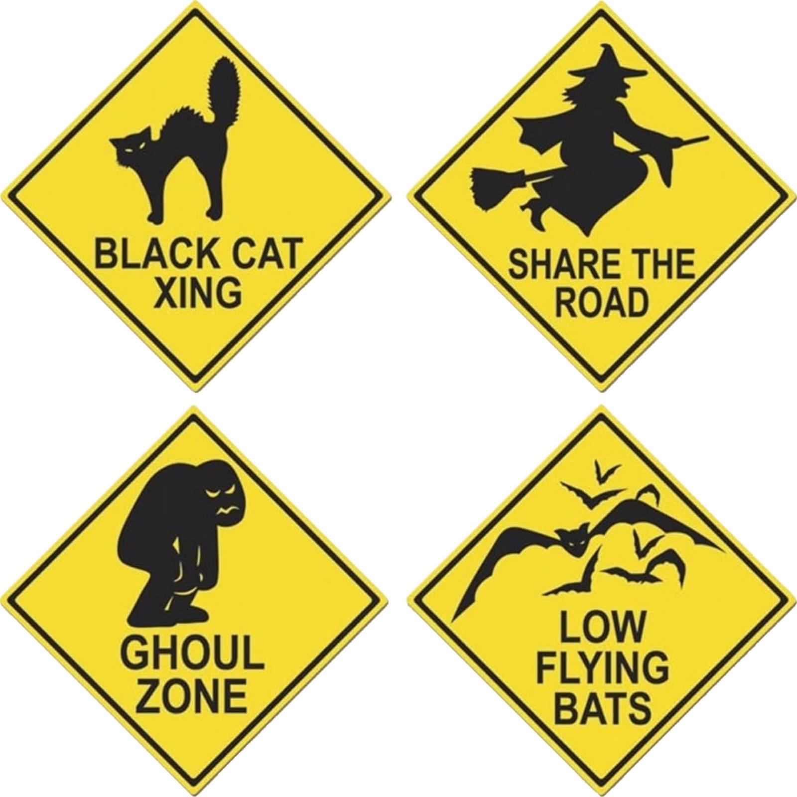 Halloween Road Signs (Pack of 4)