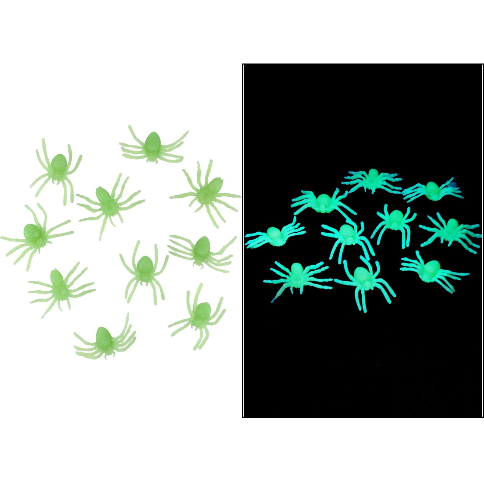Glow in the Dark UV Plastic Spiders (Pack of 10) 