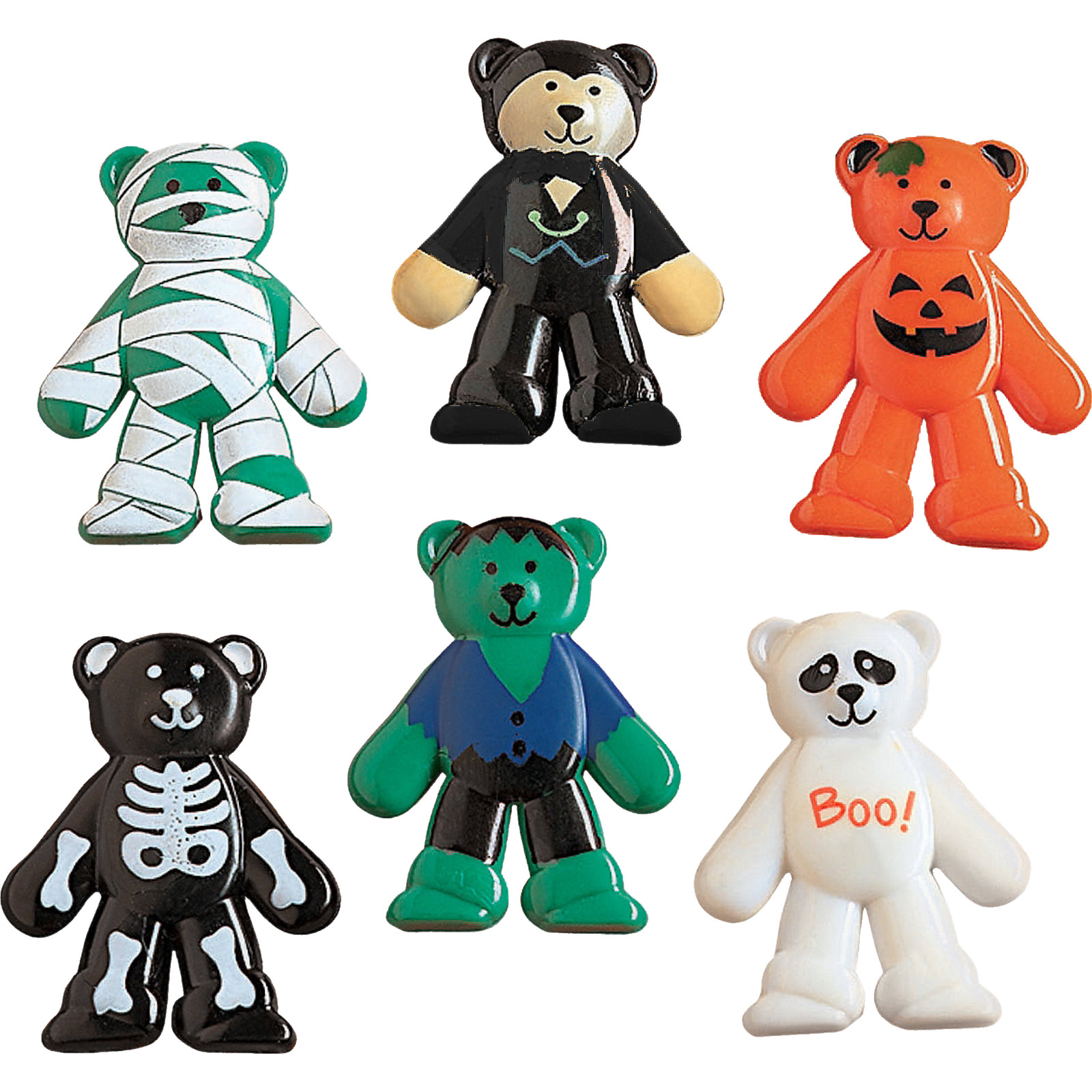 Assorted Mini Halloween Bears (Bulk Pack of 48) 
