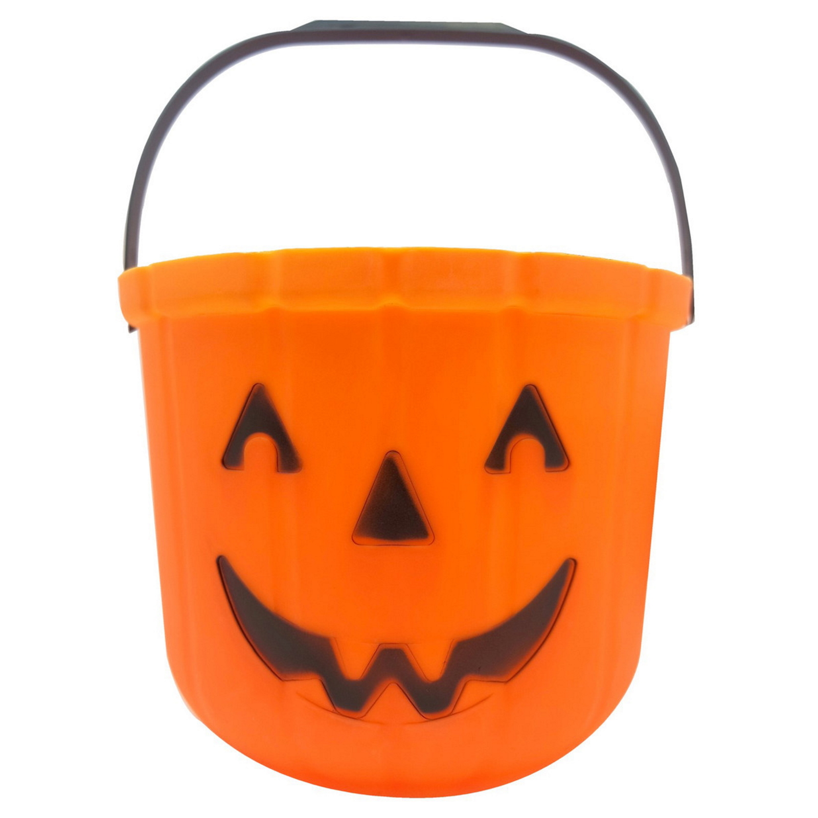 Plastic Trick or Treat Pumpkin Bucket 17cm