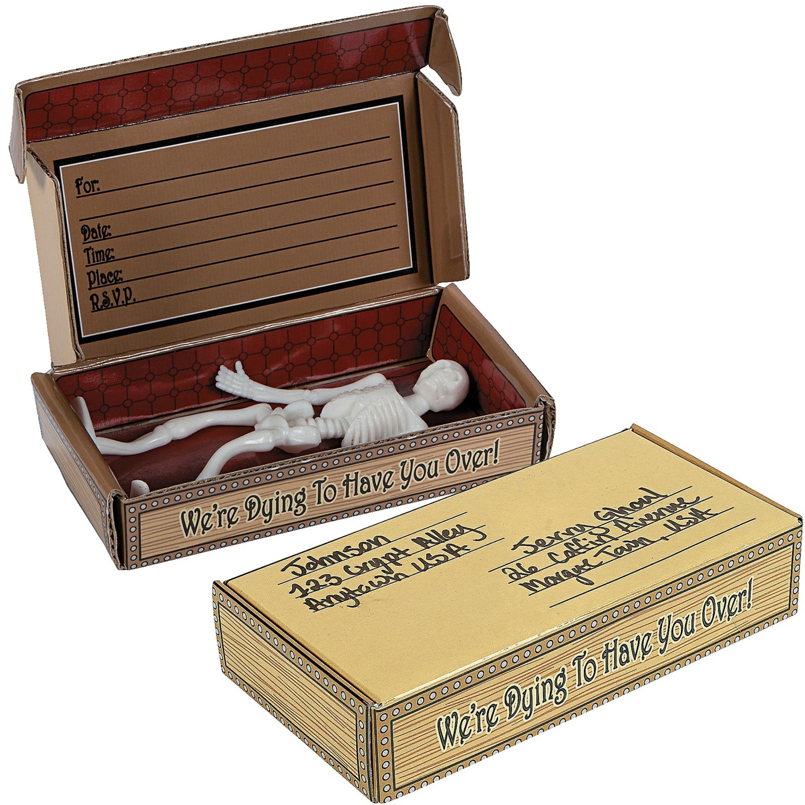 Halloween Coffin Box Invitations (Pack of 12)