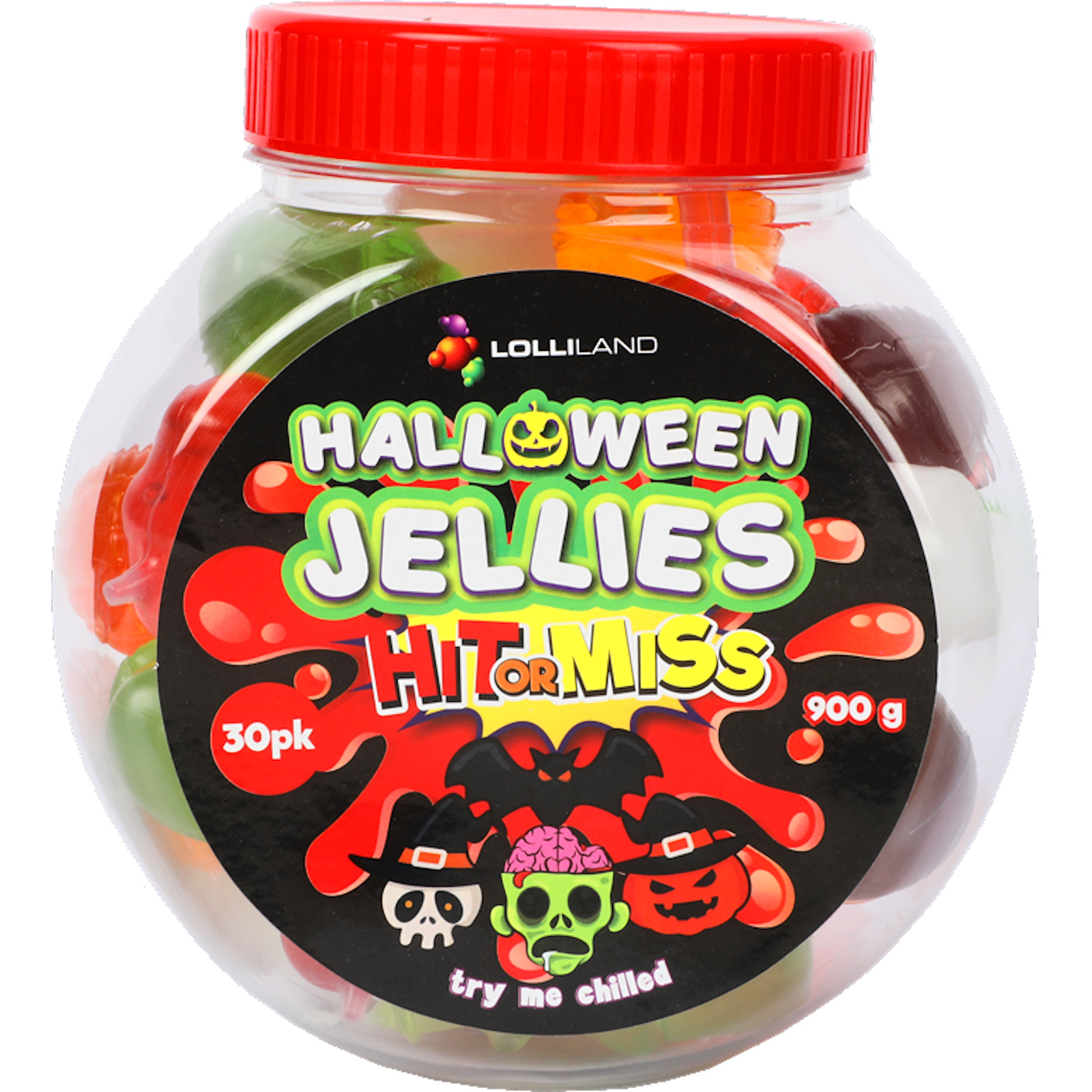 Assorted Halloween Hit or Miss Fruit Jellies (Pack of 30)