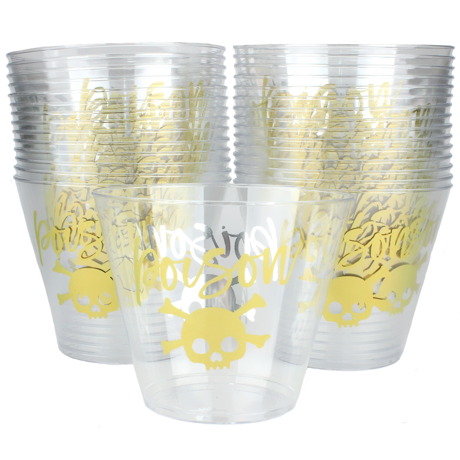 Poison Clear Tumbler Cups (Pack of 30)