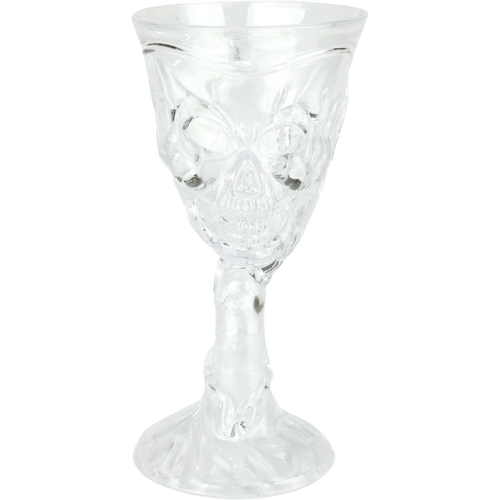 Clear Plastic Skull Wine Glass 225ml