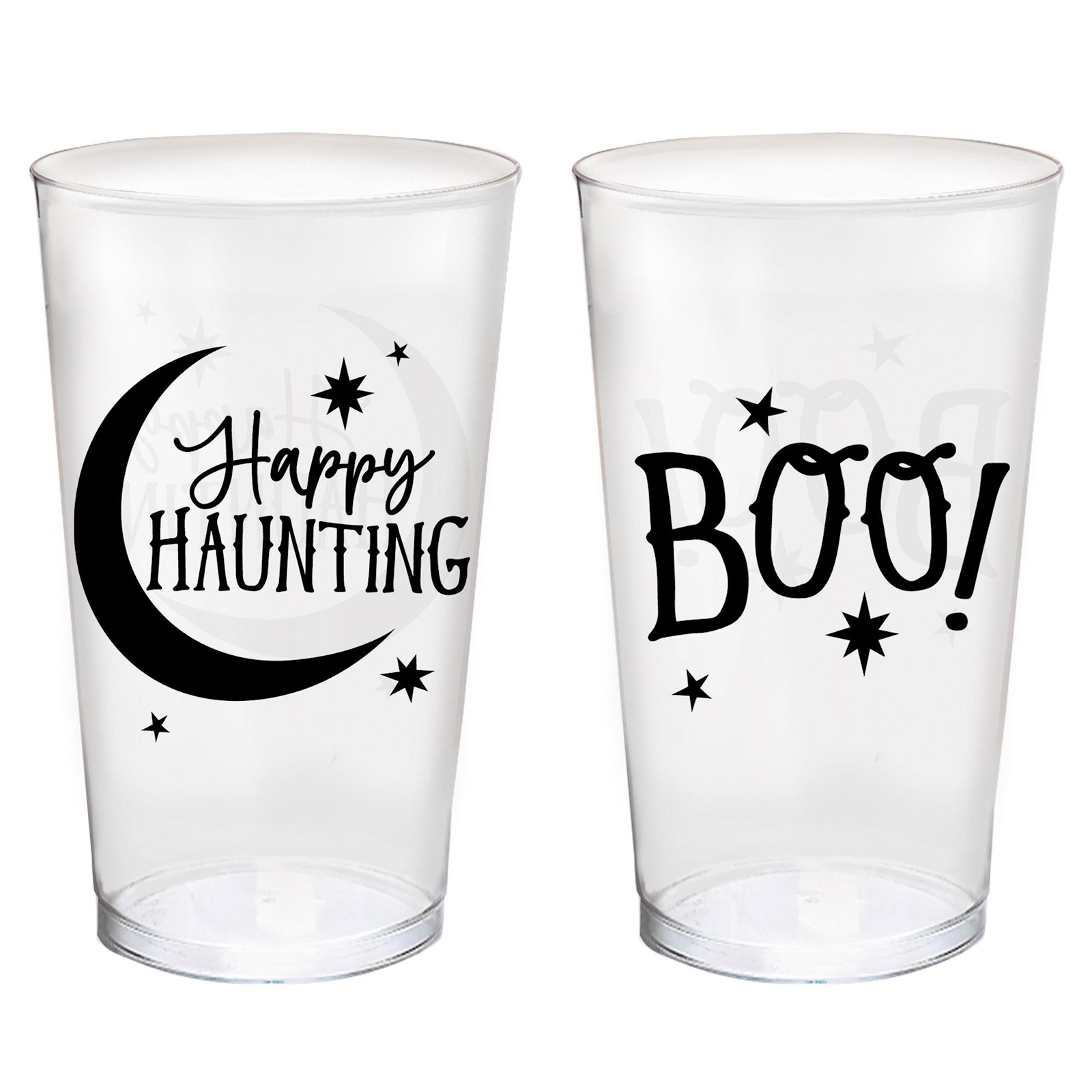 Halloween Classic Clear Plastic Tumbler Cups (Pack of 10)