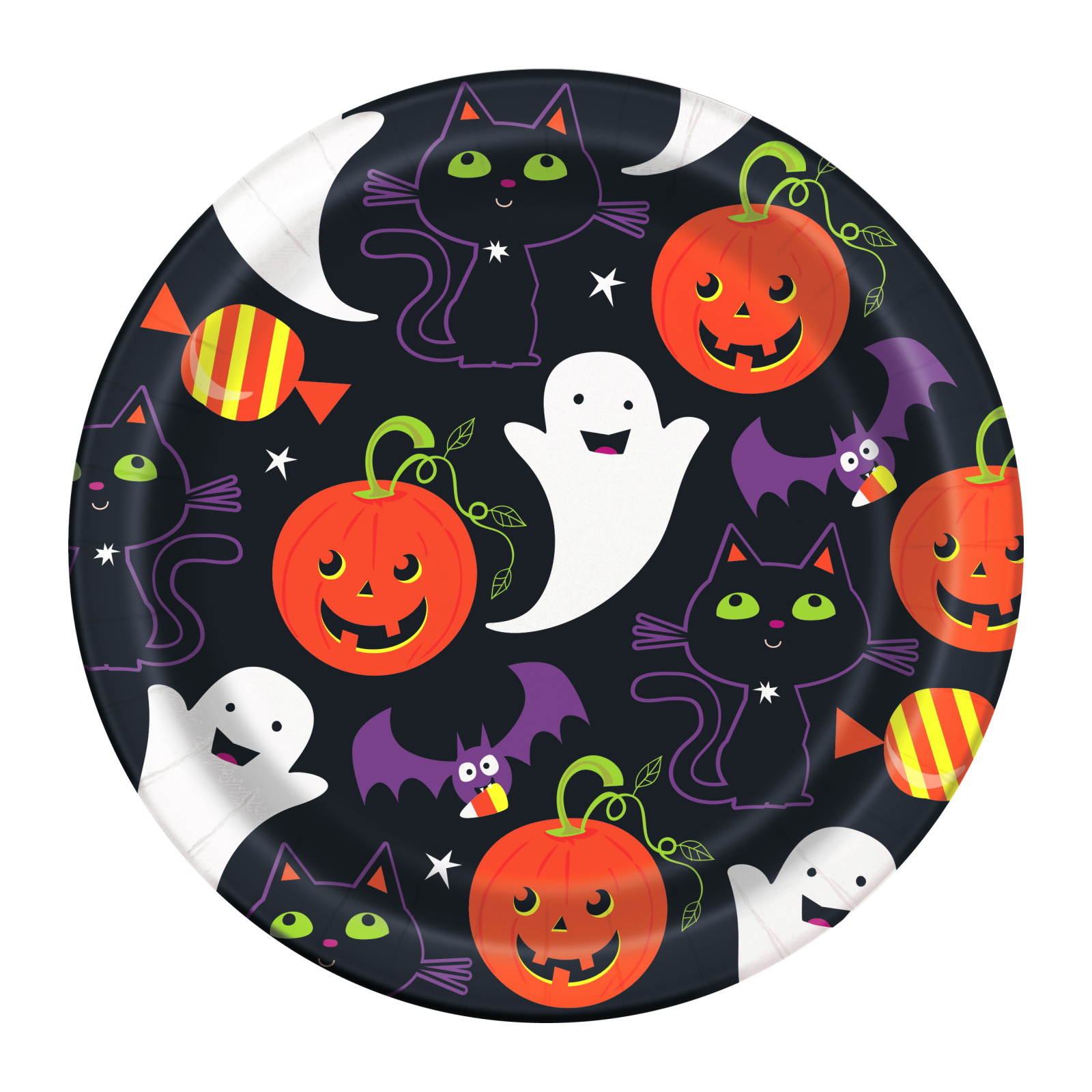 Cat & Pumpkin Small Paper Plates (Pack of 8)