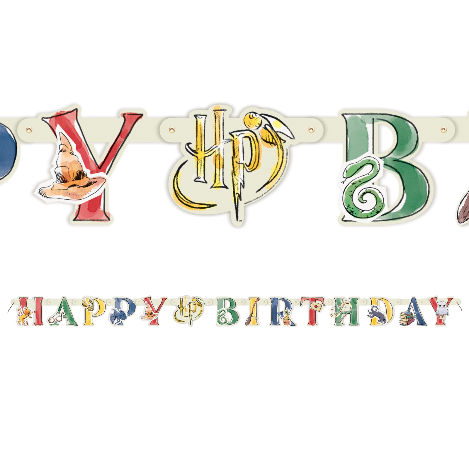 Harry Potter School of Wizardry Happy Birthday Jointed Banner