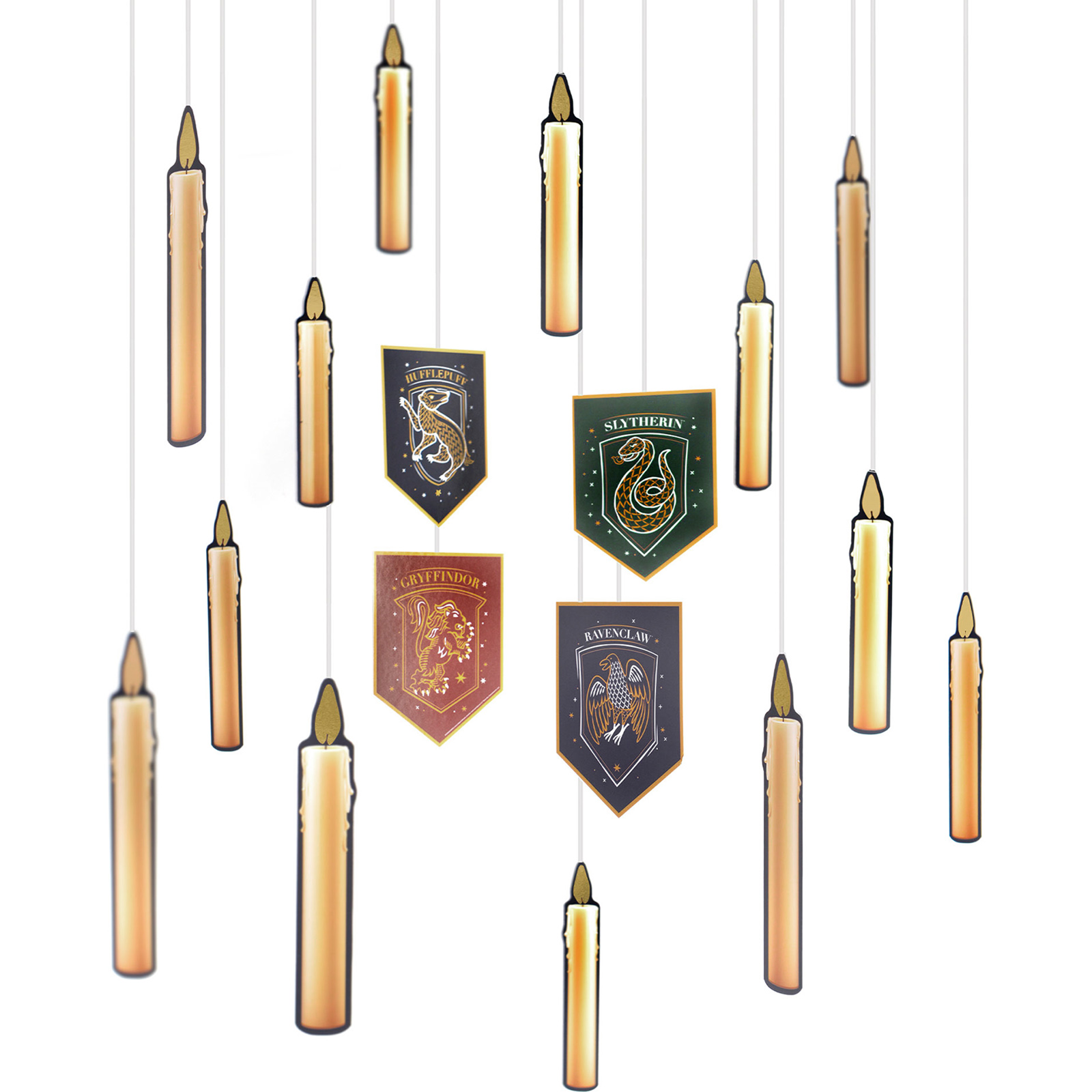 Harry Potter Hot Stamped Candle and Emblem Hanging Decorations (24 pieces) 