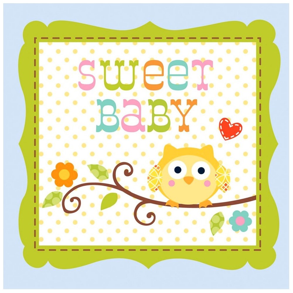 Happi Tree Baby Boy Small Napkins / Serviettes (Pack of 16)
