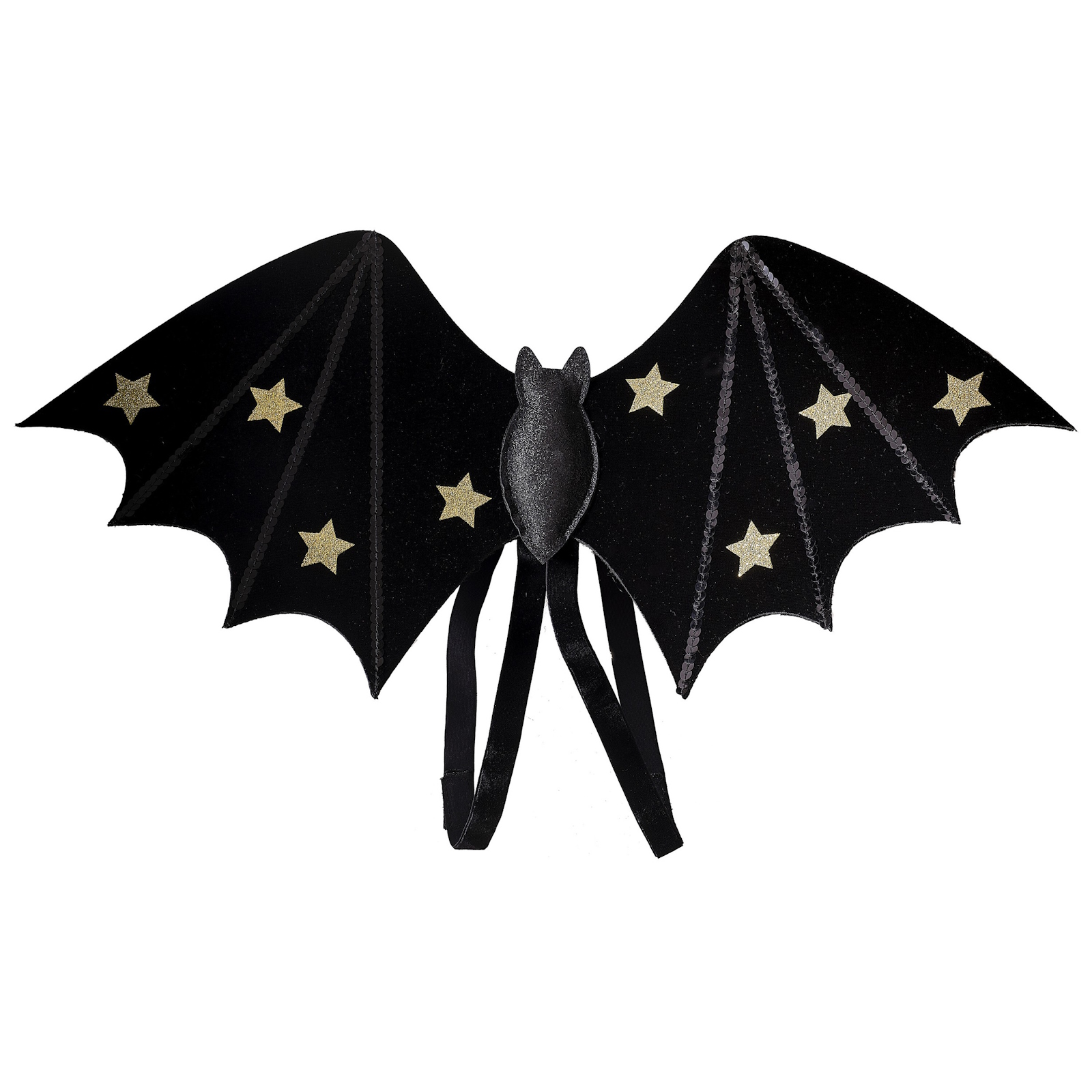 Black Gold Bat Wings Fancy Dress Accessory