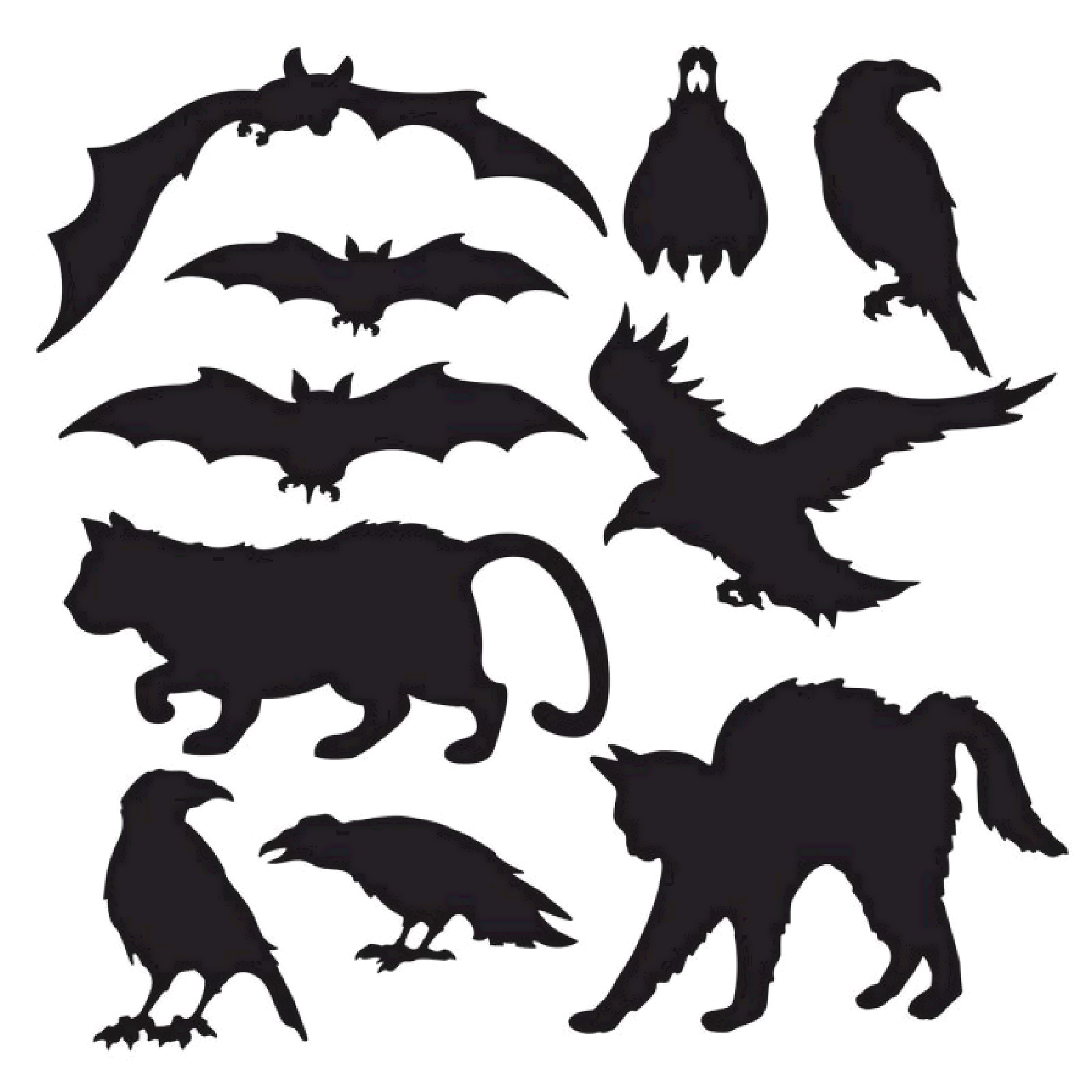 Halloween Silhouette Cutout Wall Decorations (Pack of 10)