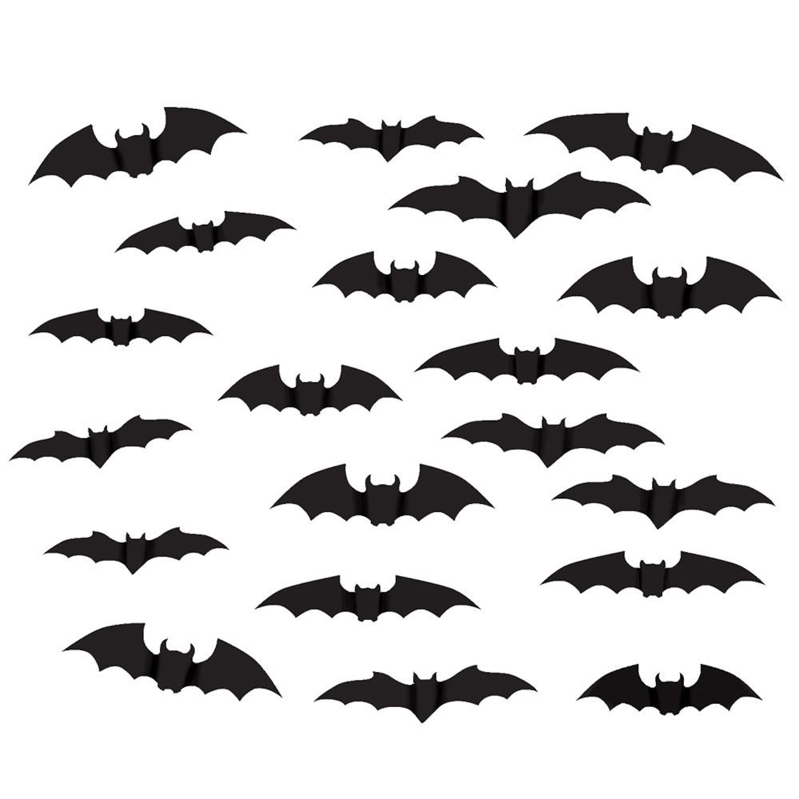 Bat Silhouette Halloween Decorations Pack of 20