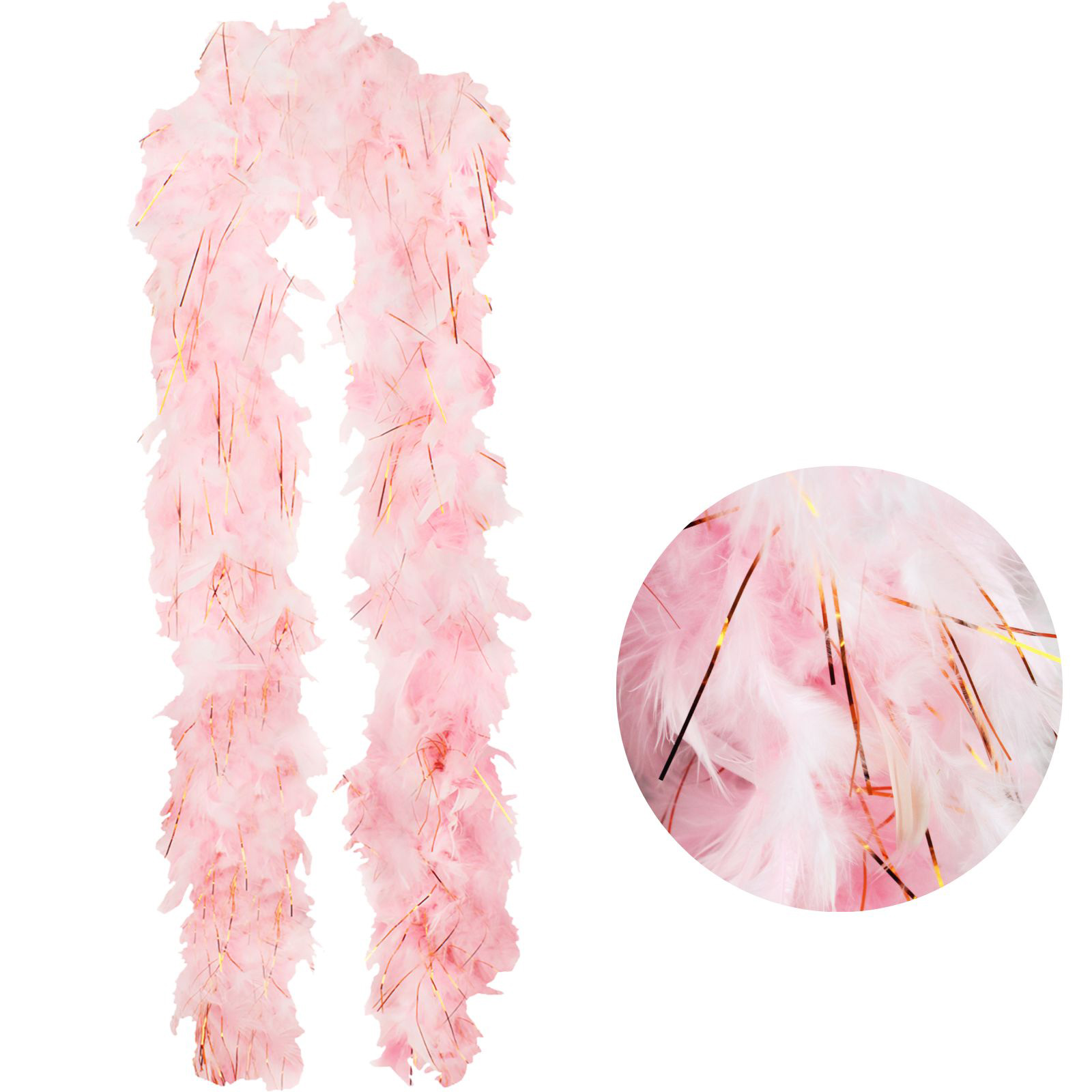 Light Pink & Rose Gold Feather Boa