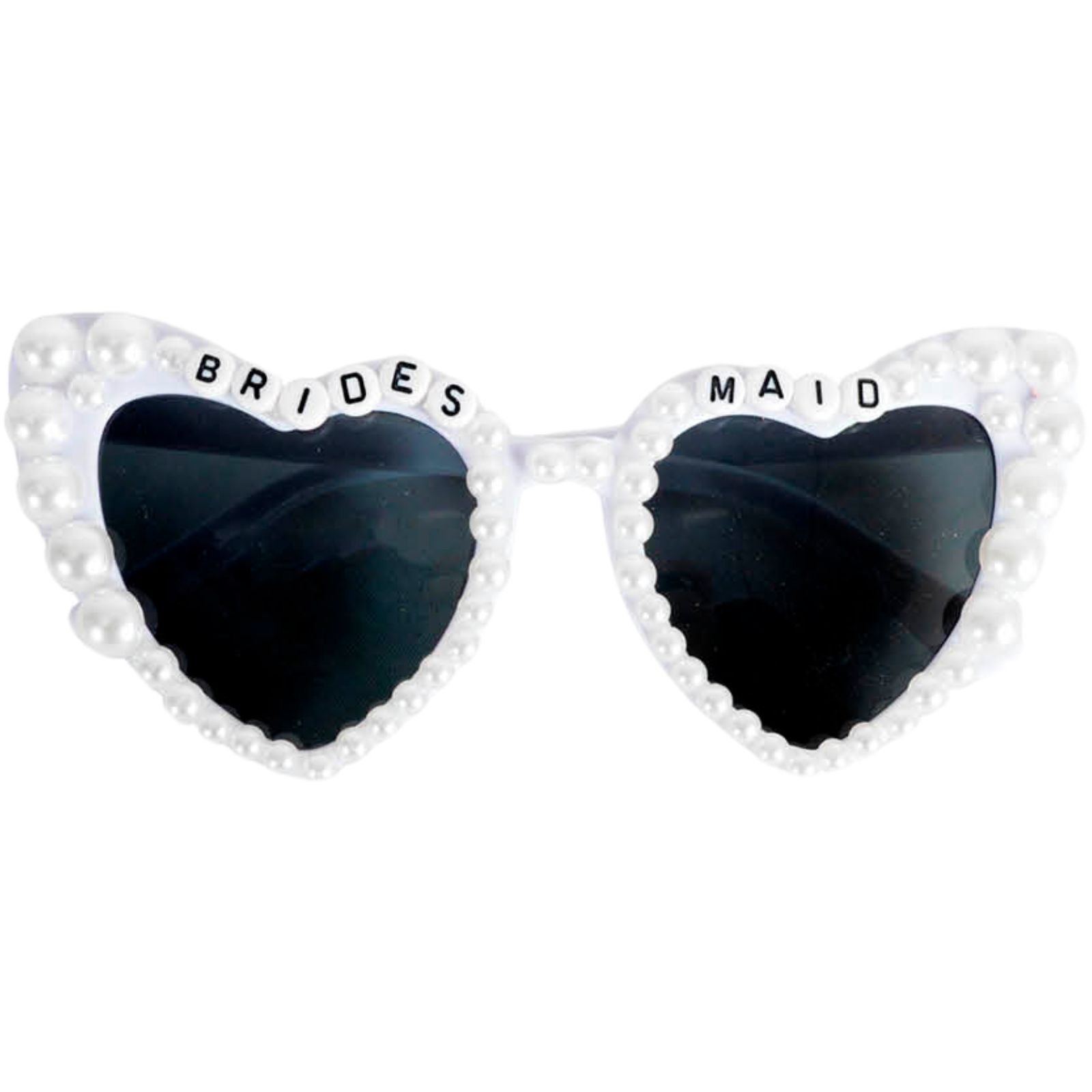 White Pearl Heart Brides Maid Party Glasses
