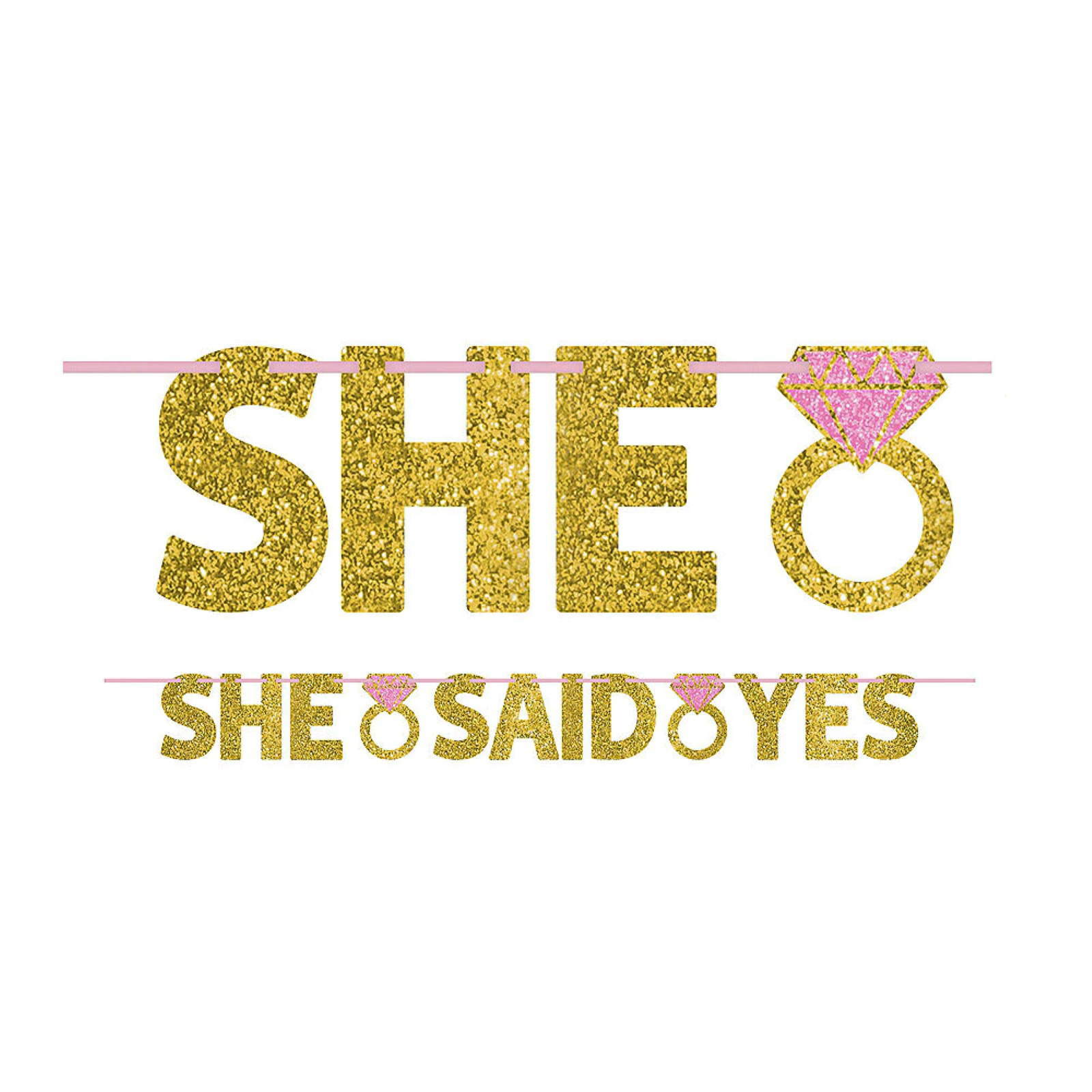 She Said Yes Glitter Banner