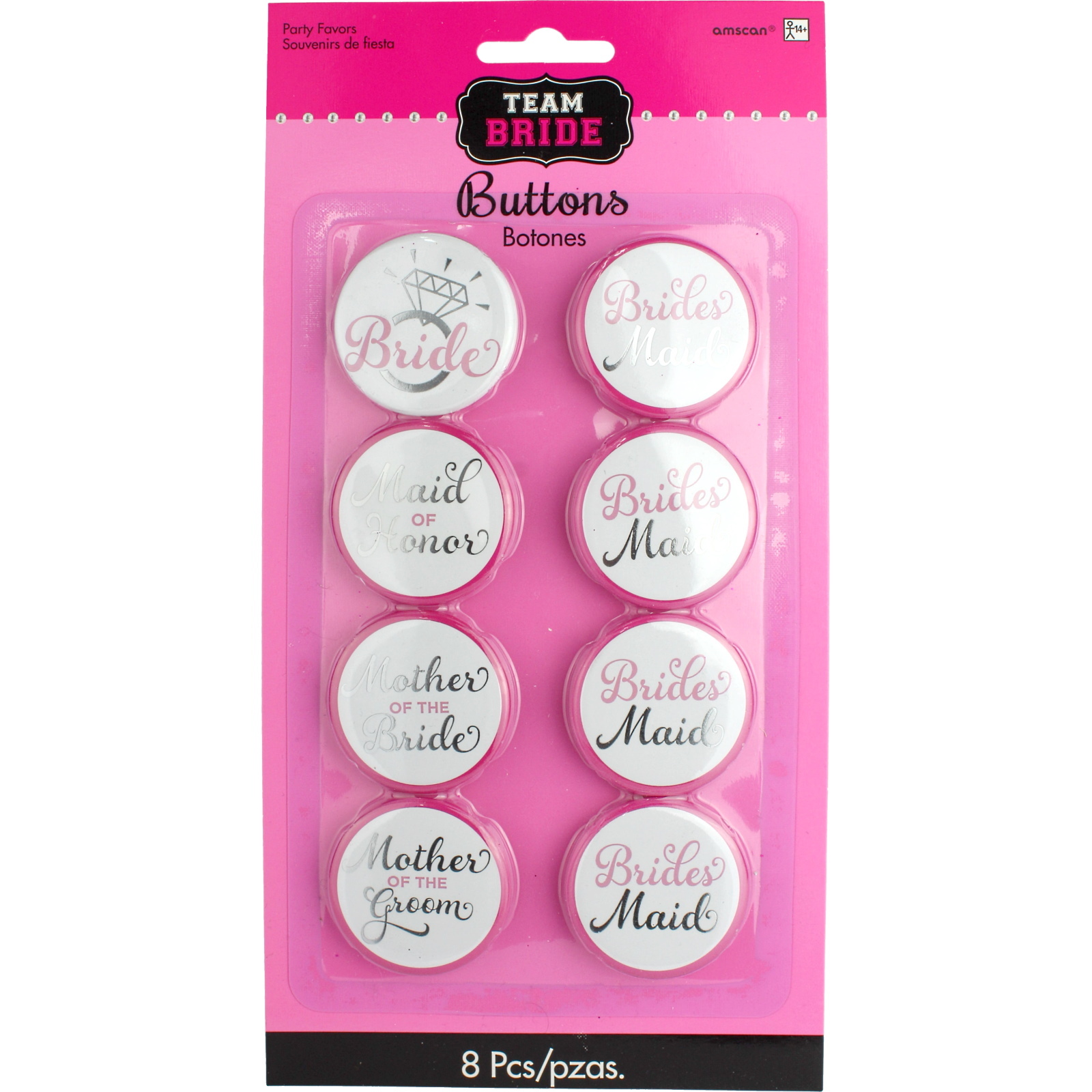 Bridal Party Buttons (Pack of 8)