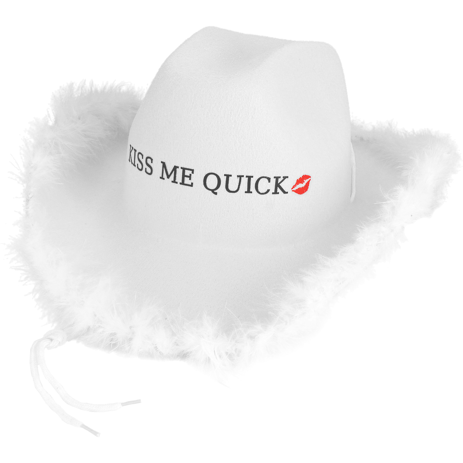 Kiss Me Quick White Cowboy Hat