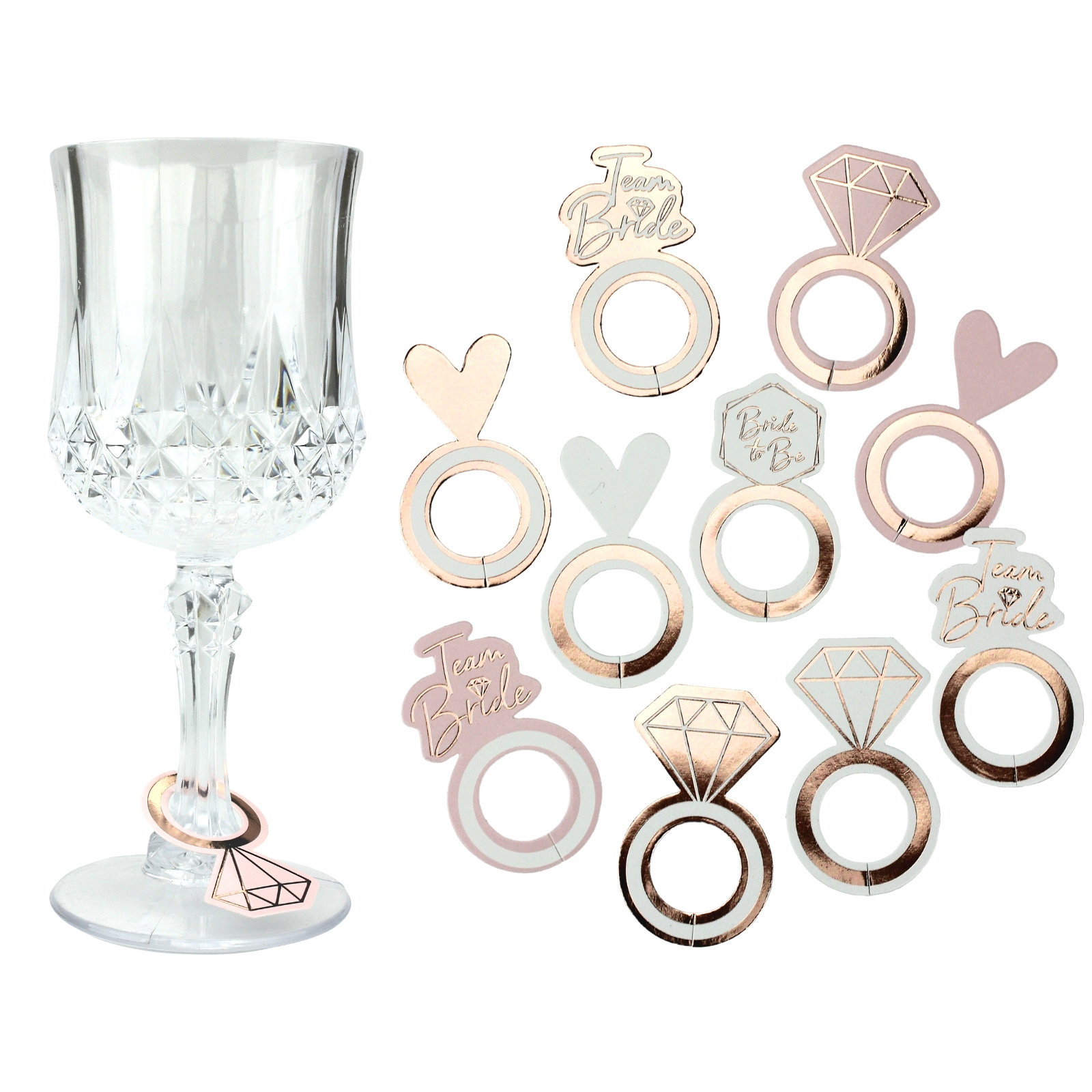 Team Bride Wine Glass Markers (Pack of 10)