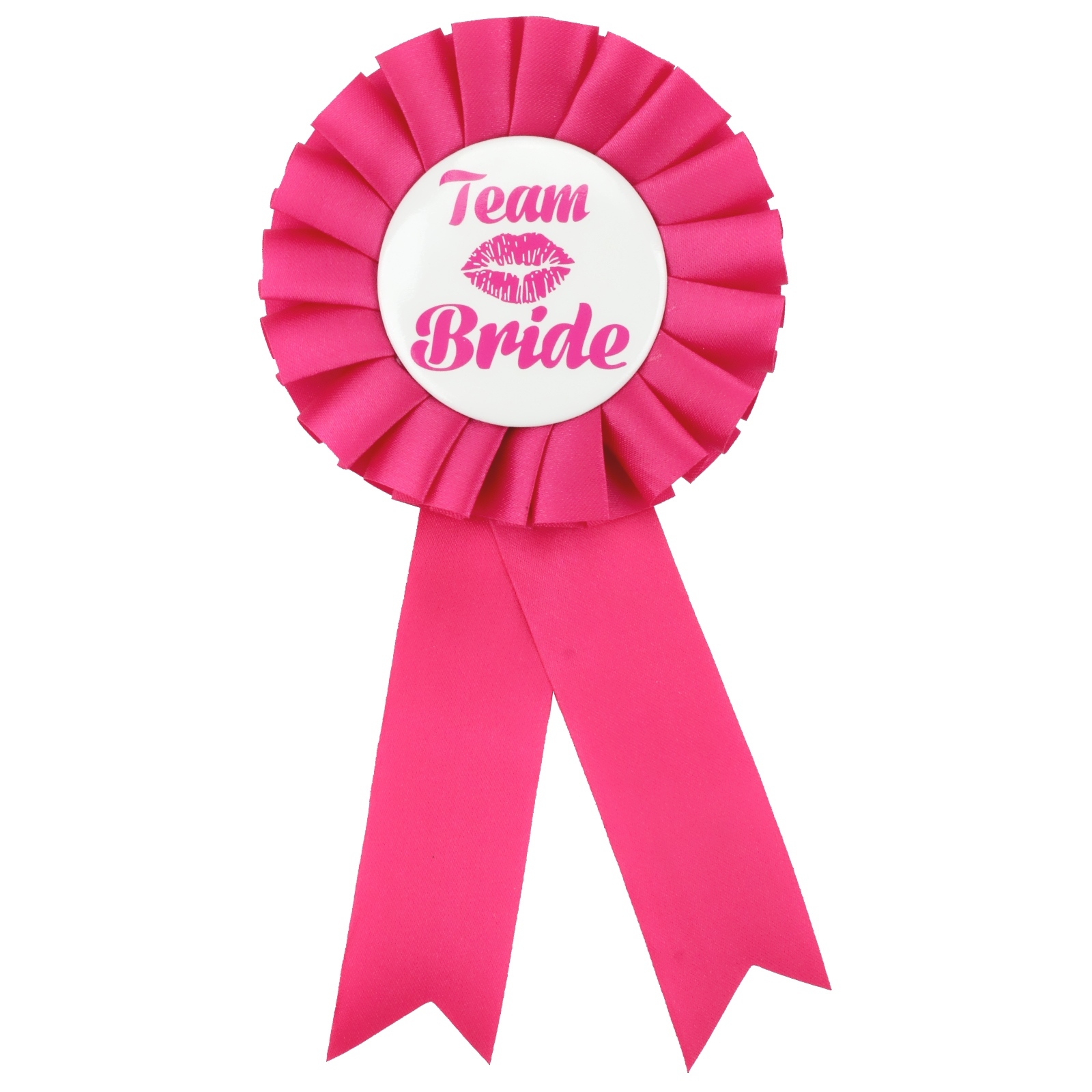 Team Bride Hot Pink Ribbon Badge
