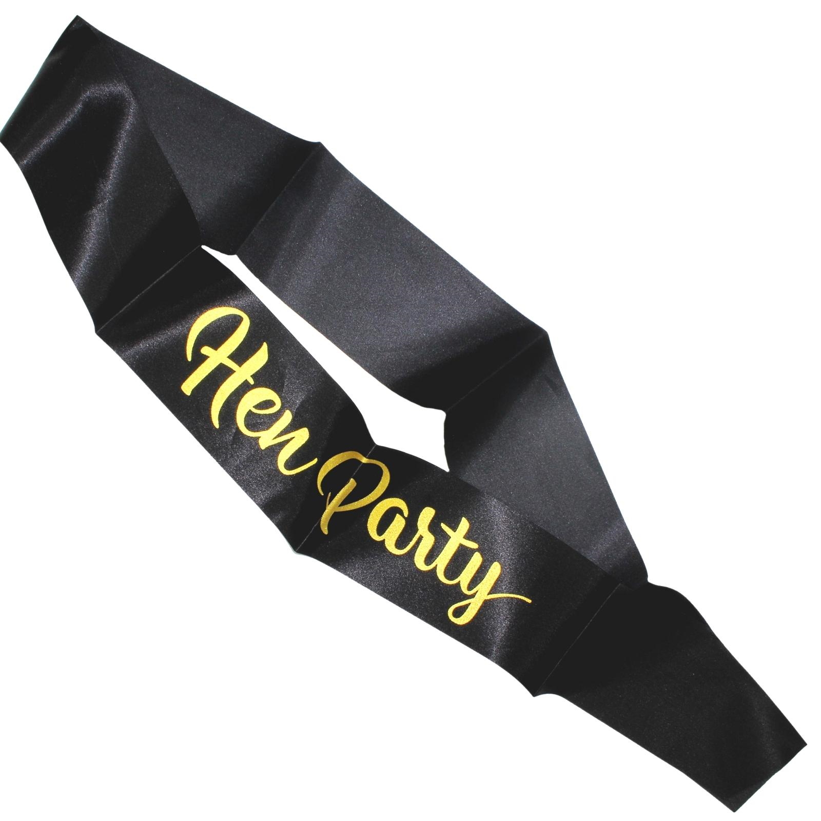 Black Satin Hen Party Sash