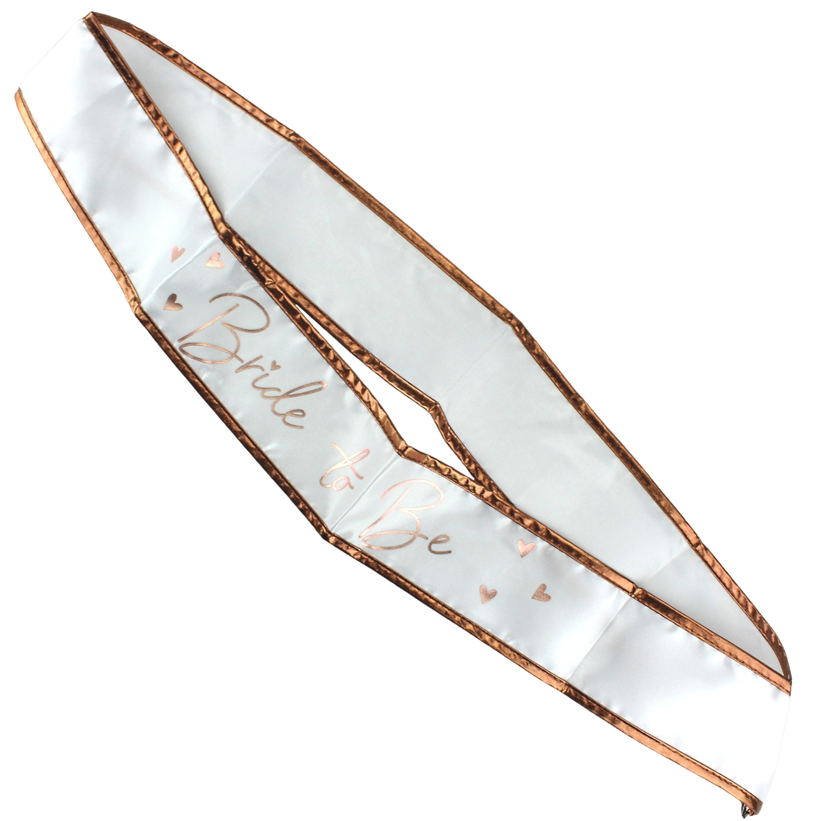 Team Bride to Be White & Rose Gold Satin Sash