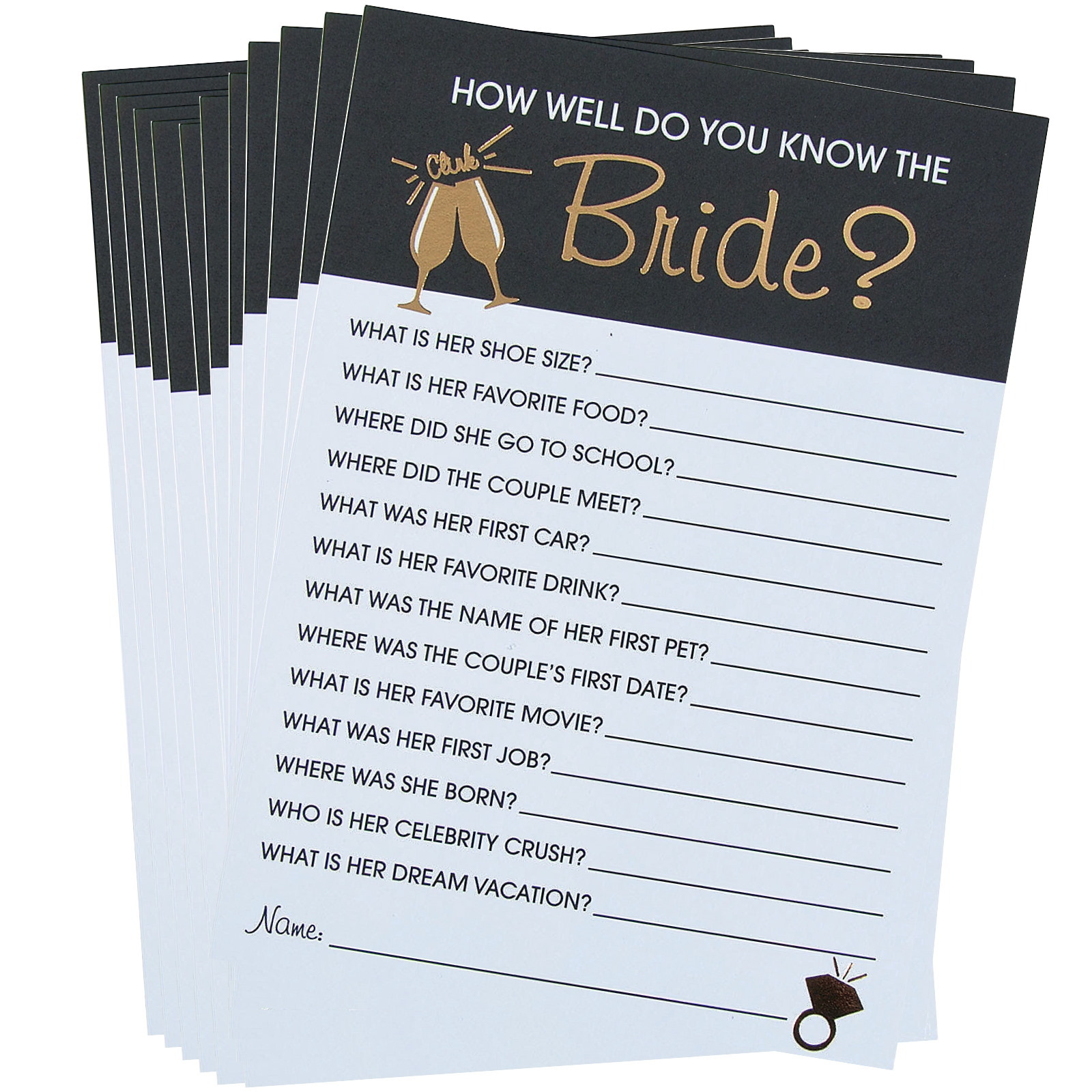 Bridal Shower How Well Do You Know The Bride Party Game