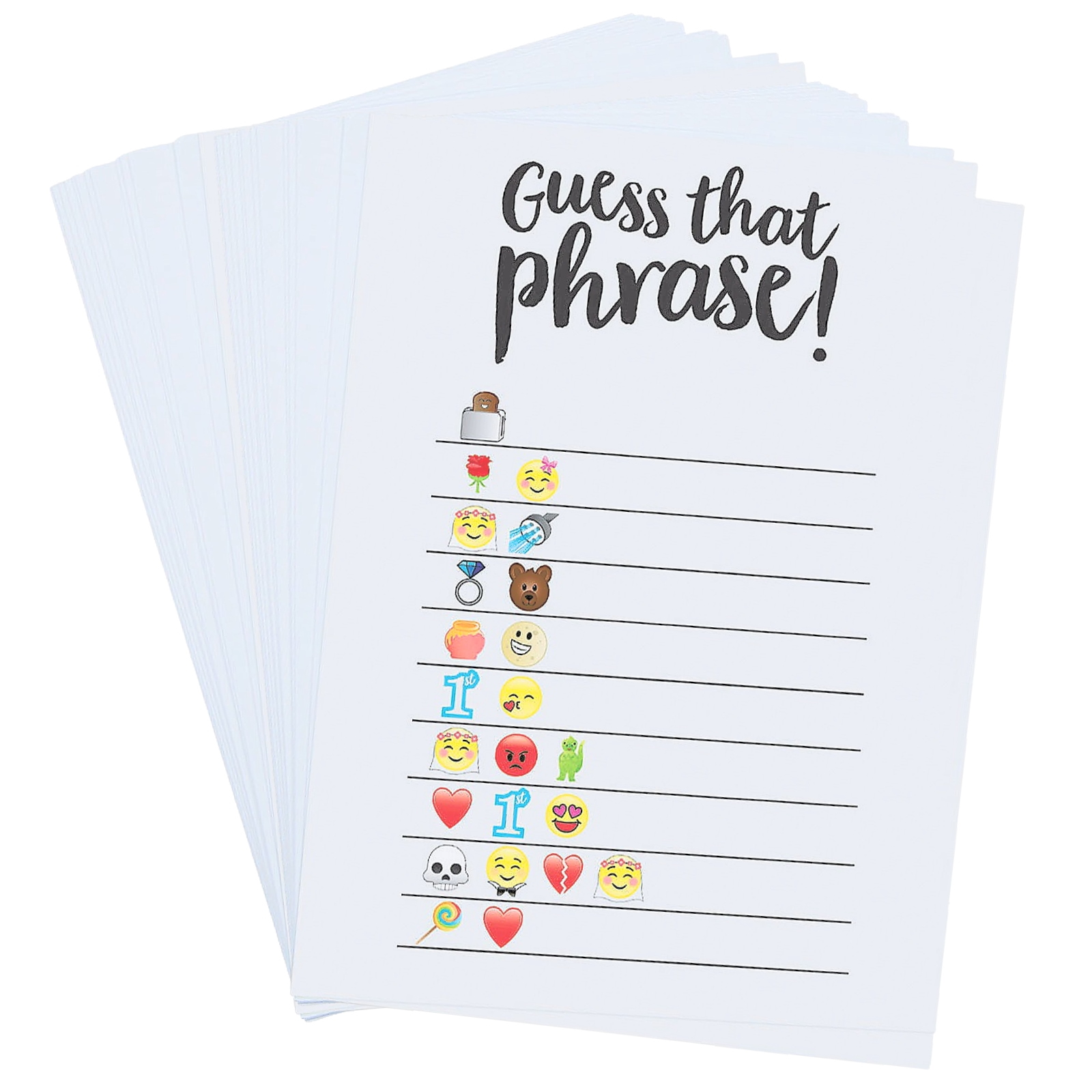 Guess the Emoji Phrase Word Game Cards