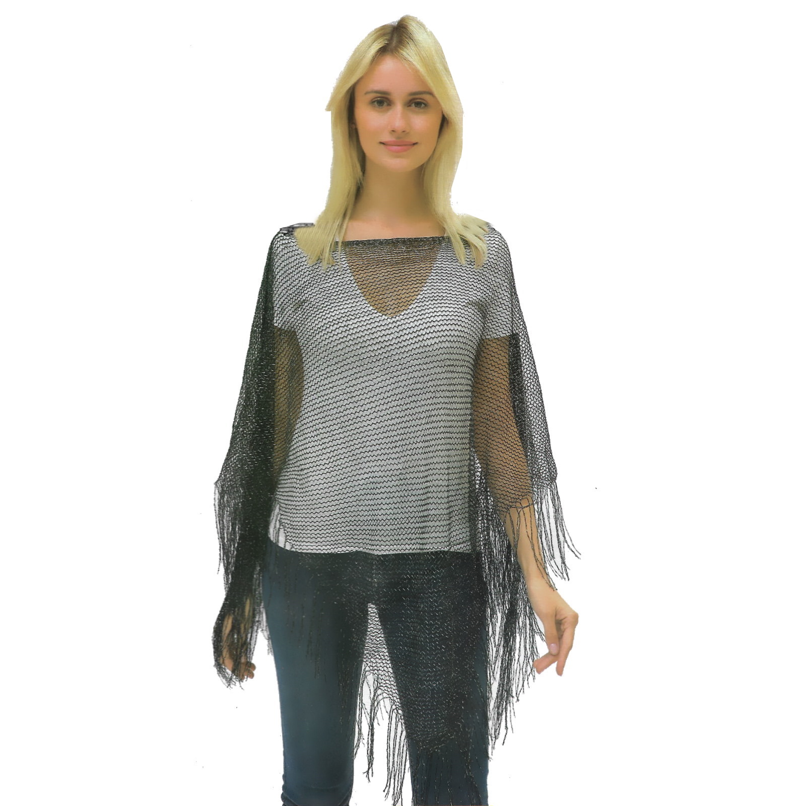 Black Fishnet Poncho