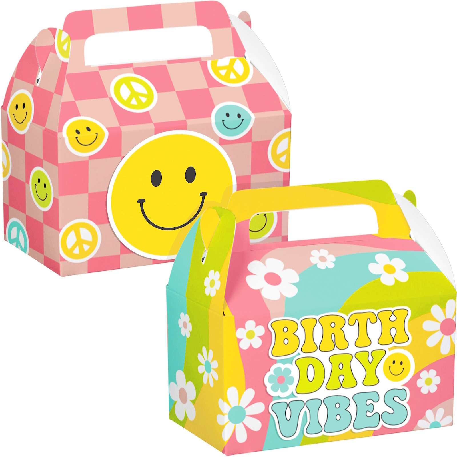Flower Power Fun Birthday Vibes Lolly/Treat Boxes (Pack of 4) 