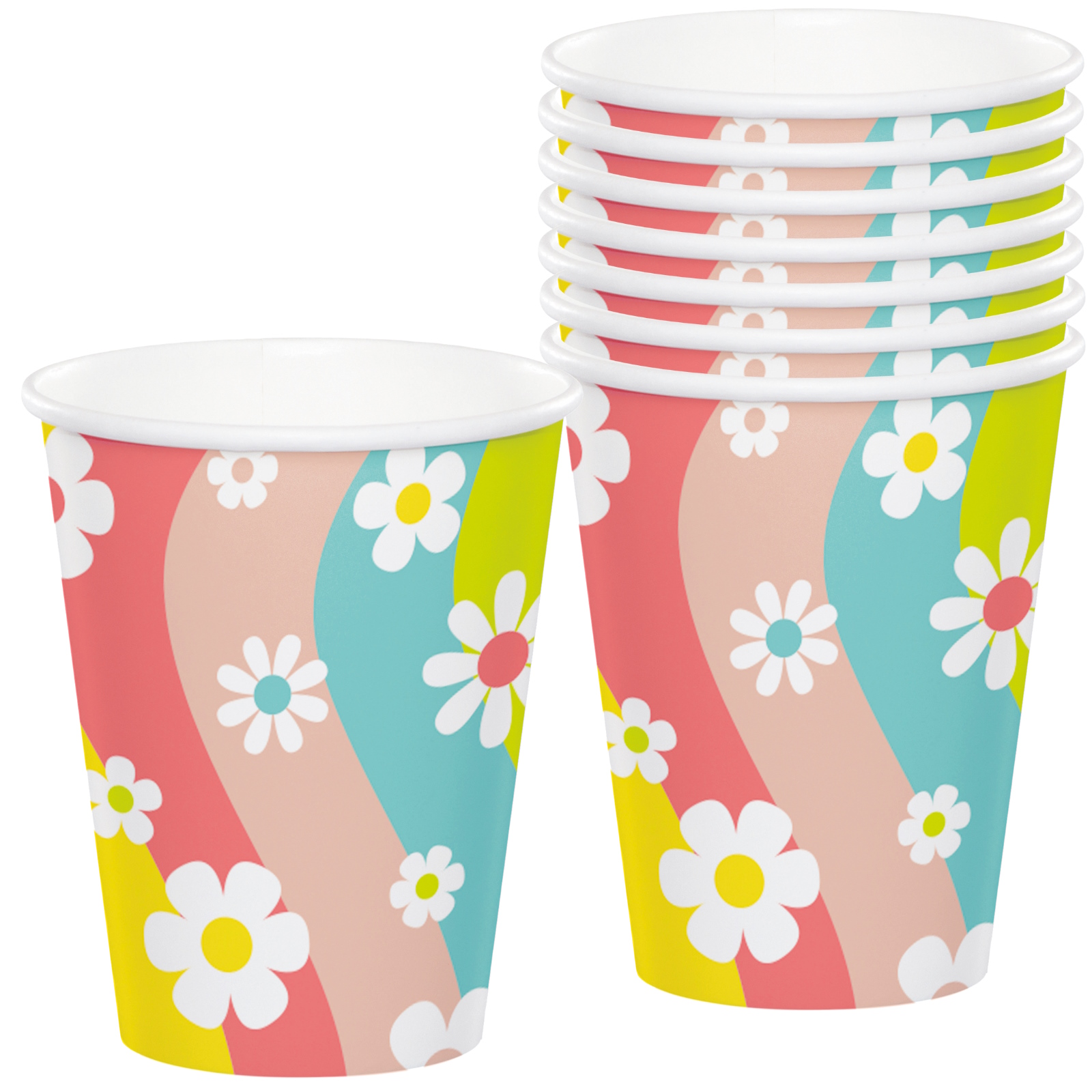 Flower Power Fun Paper Cups (Pack of 8)