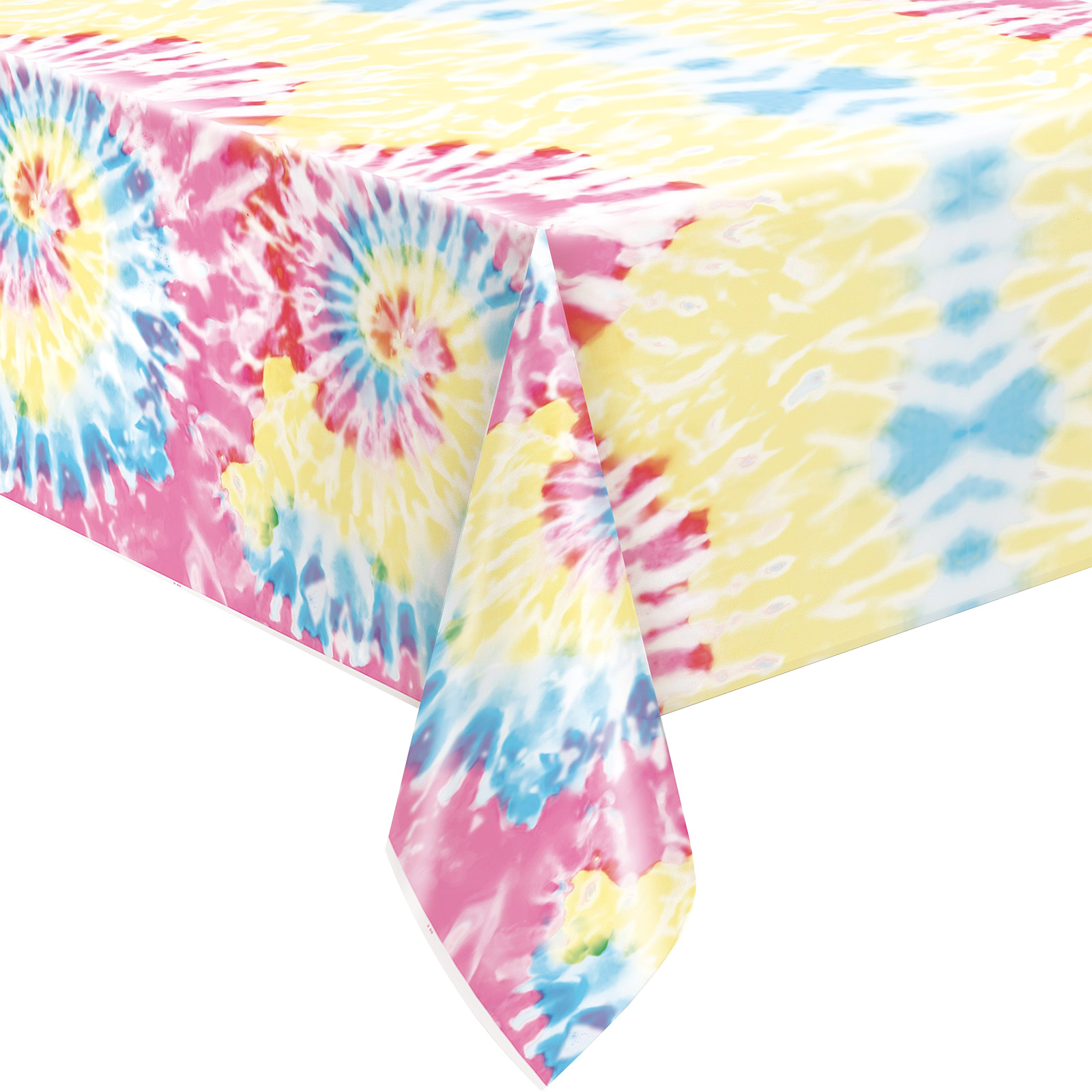 Pastel Tie Dye Plastic Tablecloth