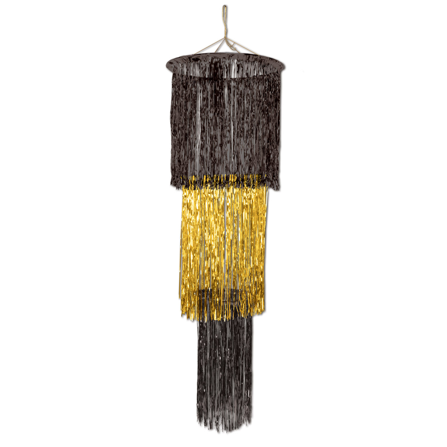 Foil Shimmering Chandelier Gold and Black