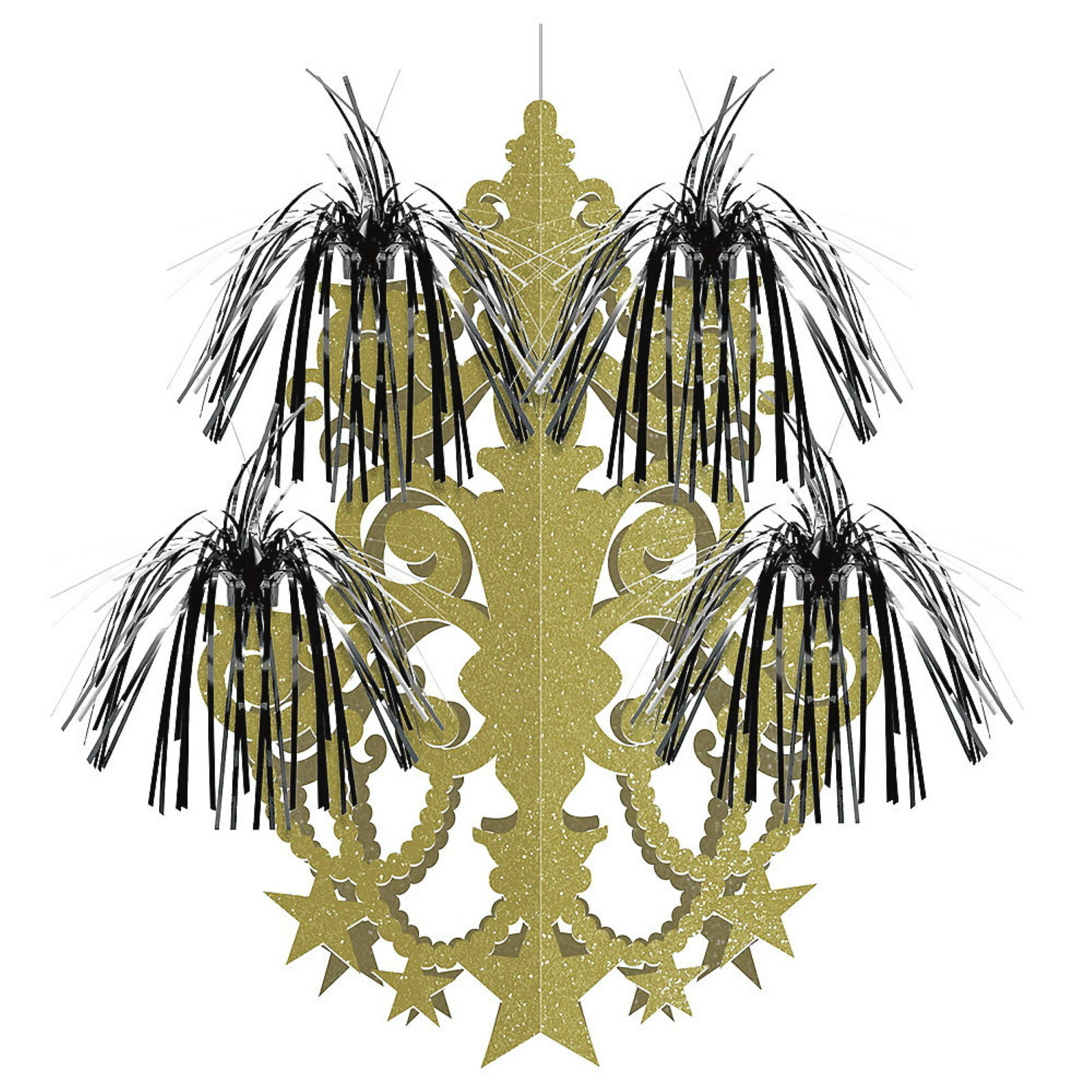 Glitz & Glam Gold Glitter Firework Chandelier