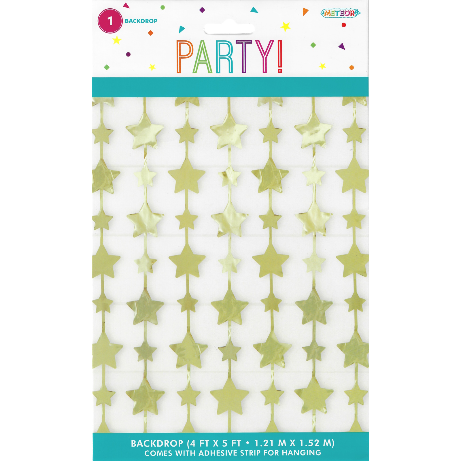 Metallic Gold Star Foil Backdrop Curtain 121cm x 152cm