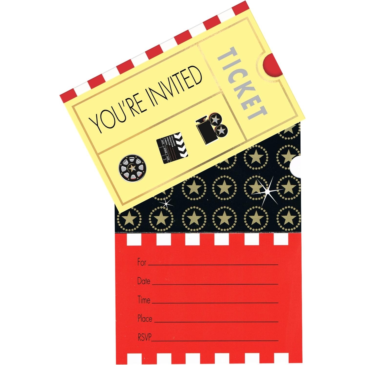 Lights! Camera! Action! Party Invitations (Pack of 8)