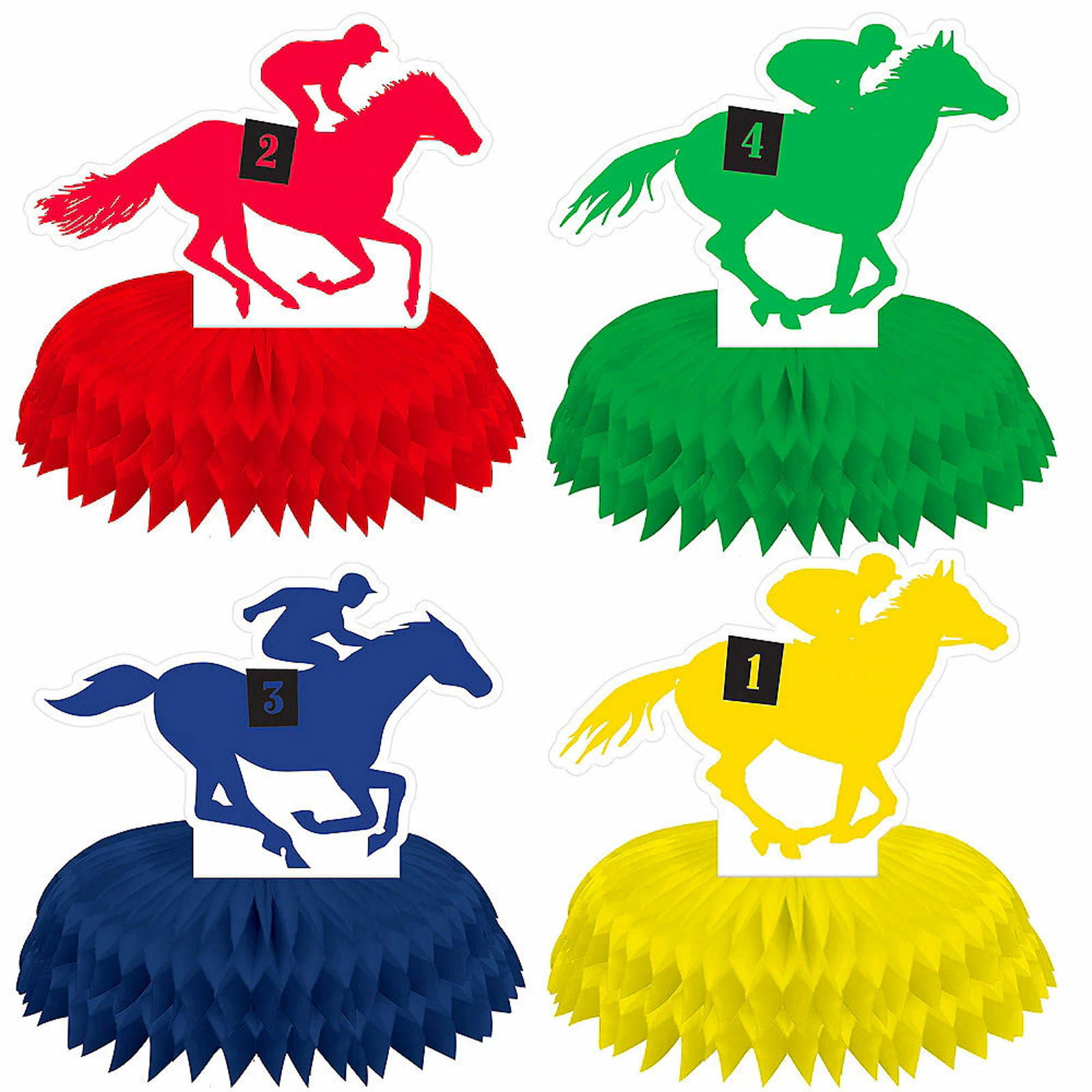 Derby Day Mini Honeycomb Centrepieces (Pack of 4)