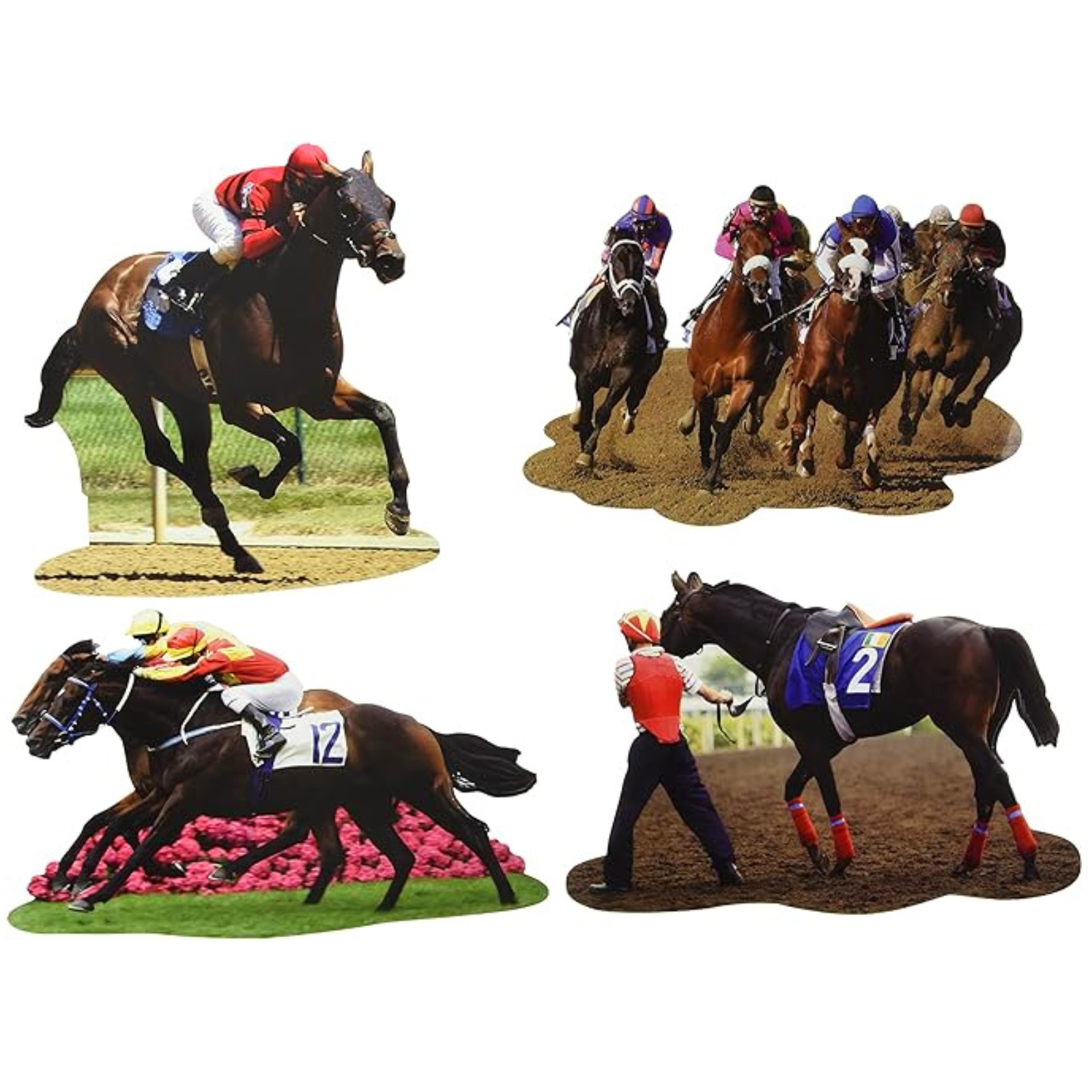 Horse Racing Cutout Wall Decorations (Pack of 4)