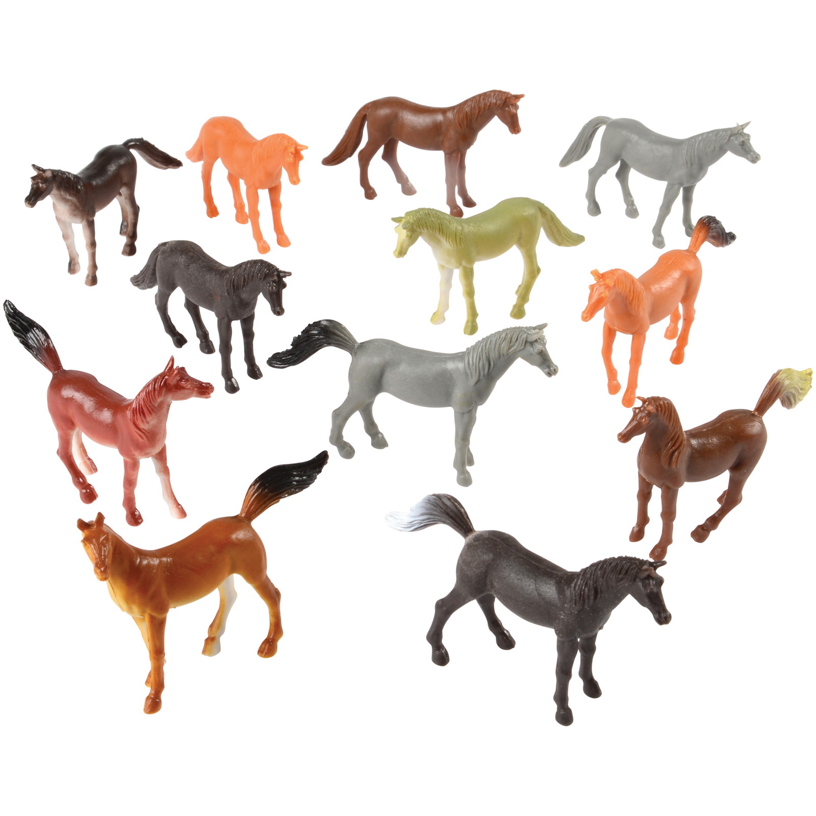 Mini Plastic Horses (Pack of 12)