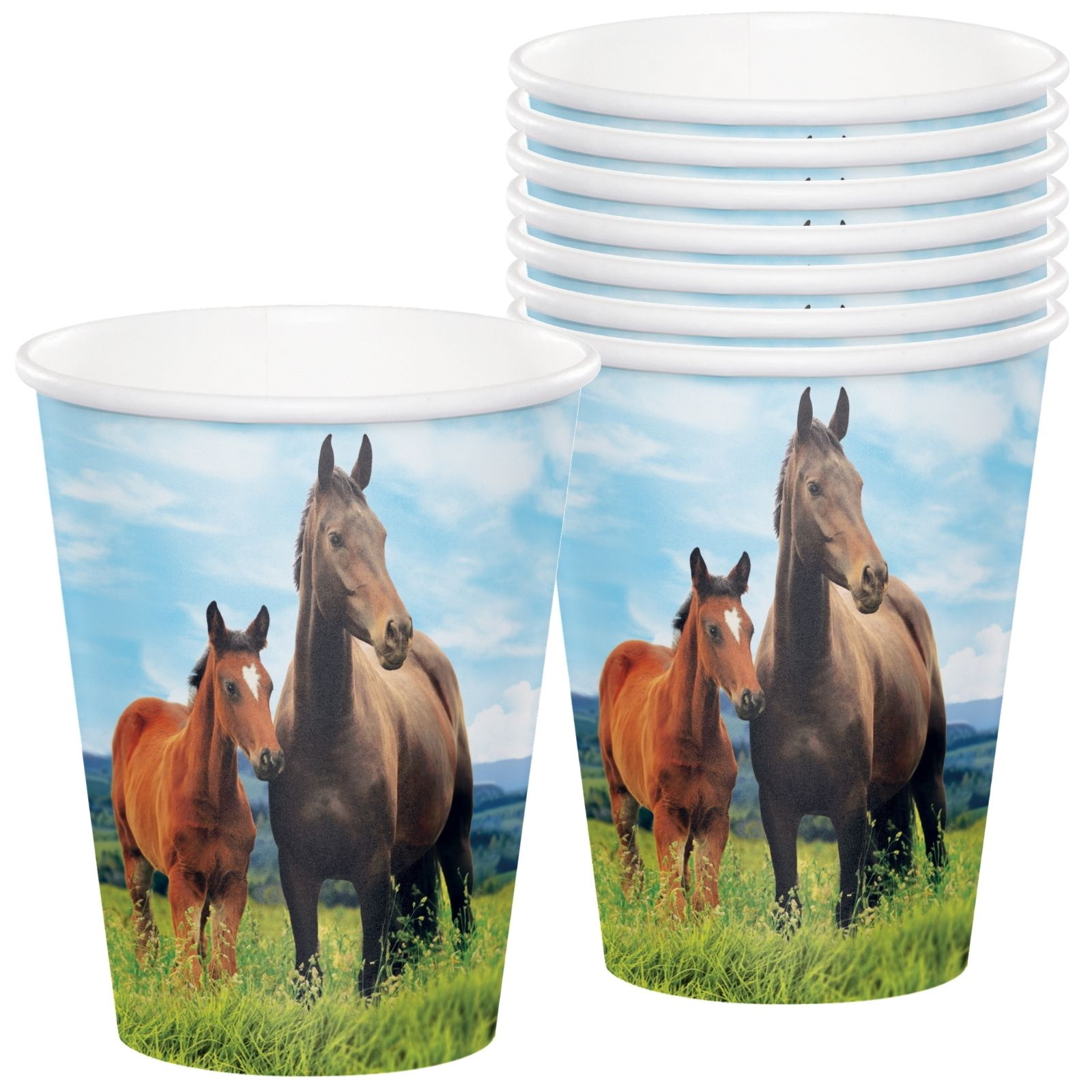 Horse and Pony Paper Cups (Pack of 8)