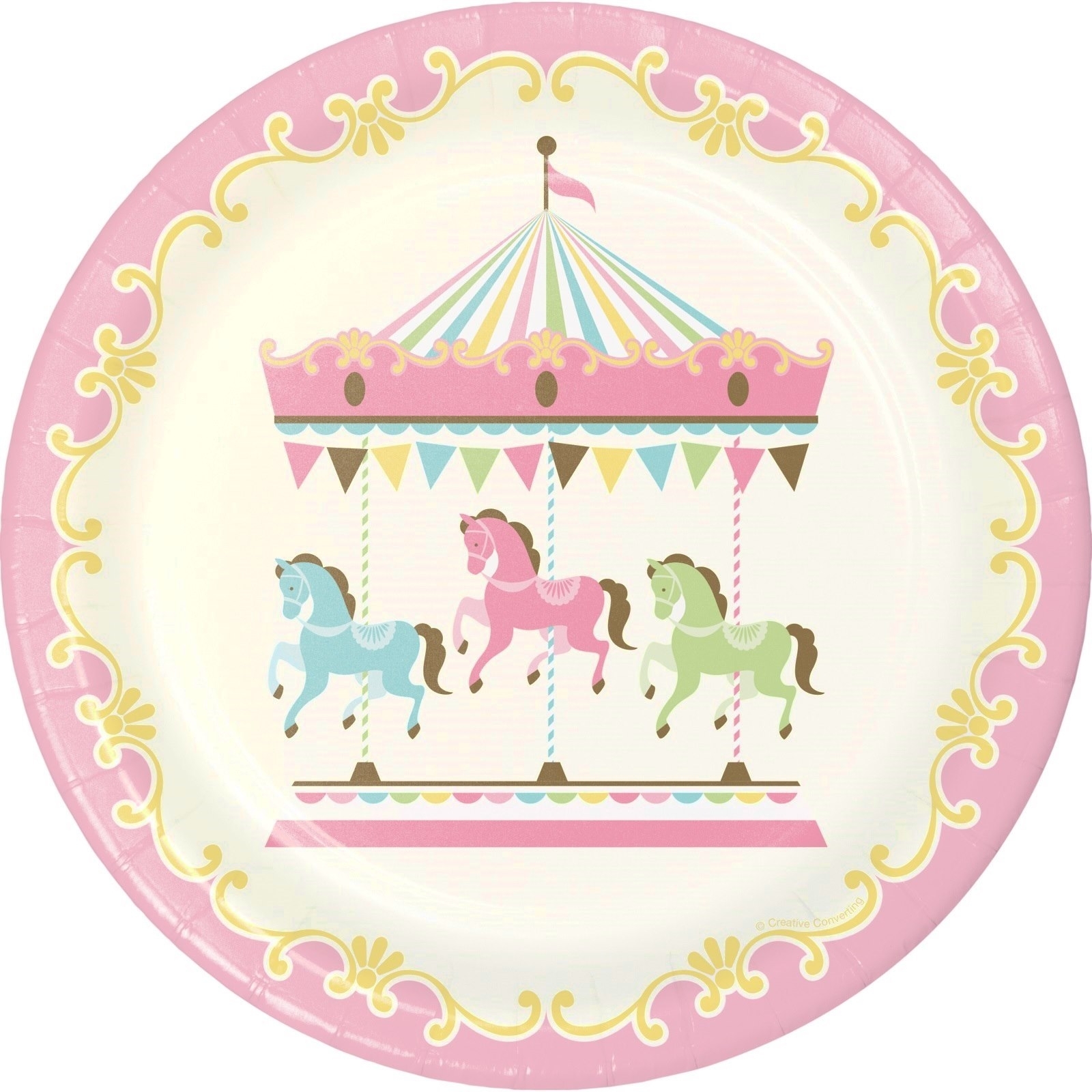 Carousel Horses Large Paper Plates (Pack of 8)