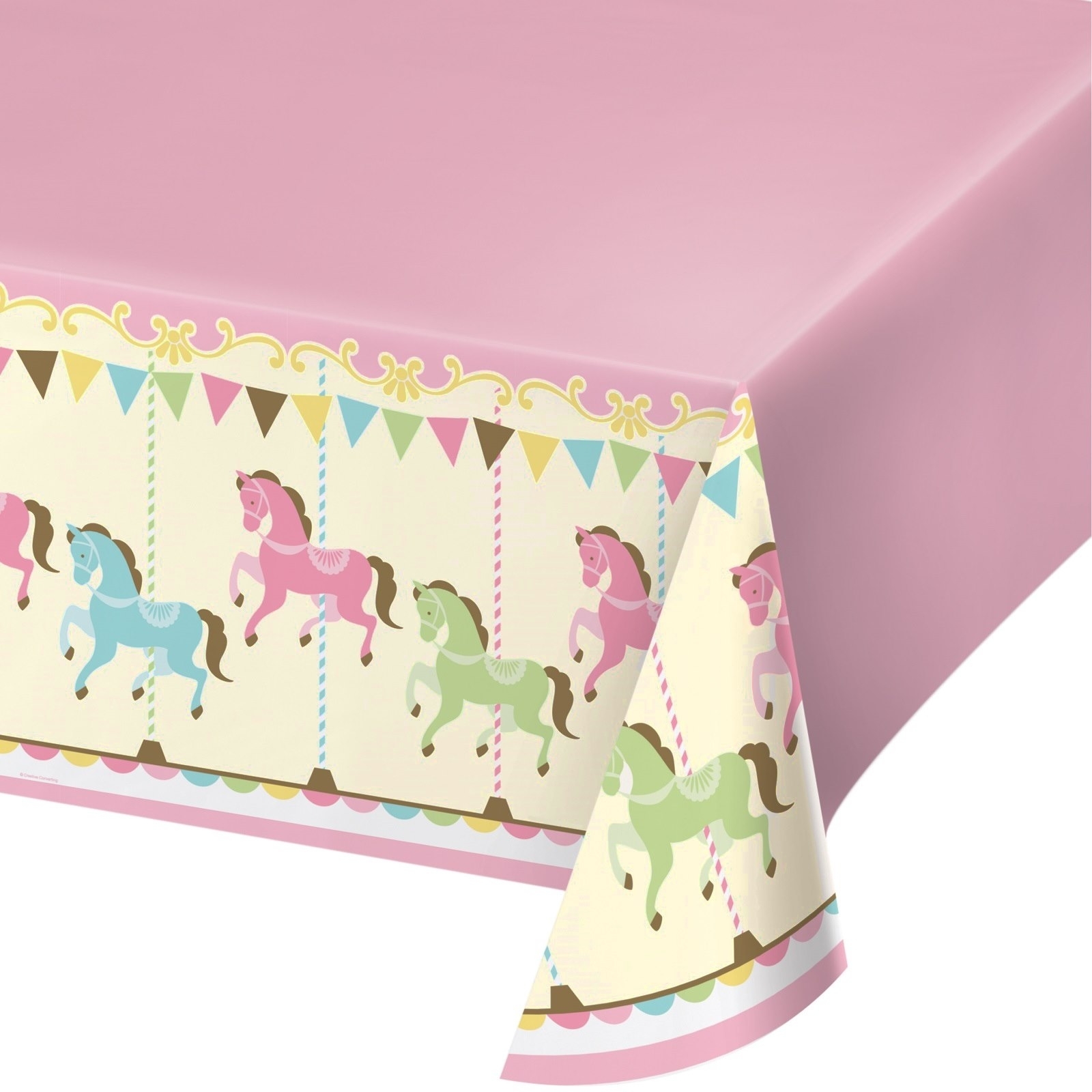 Carousel Horses Plastic Tablecloth