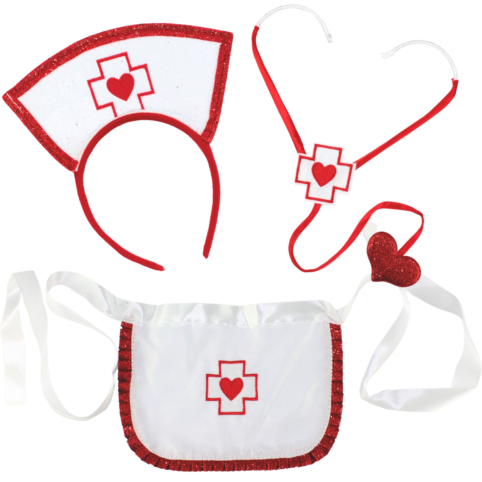 Kids Nurse Headband, Apron and Stethoscope Set 