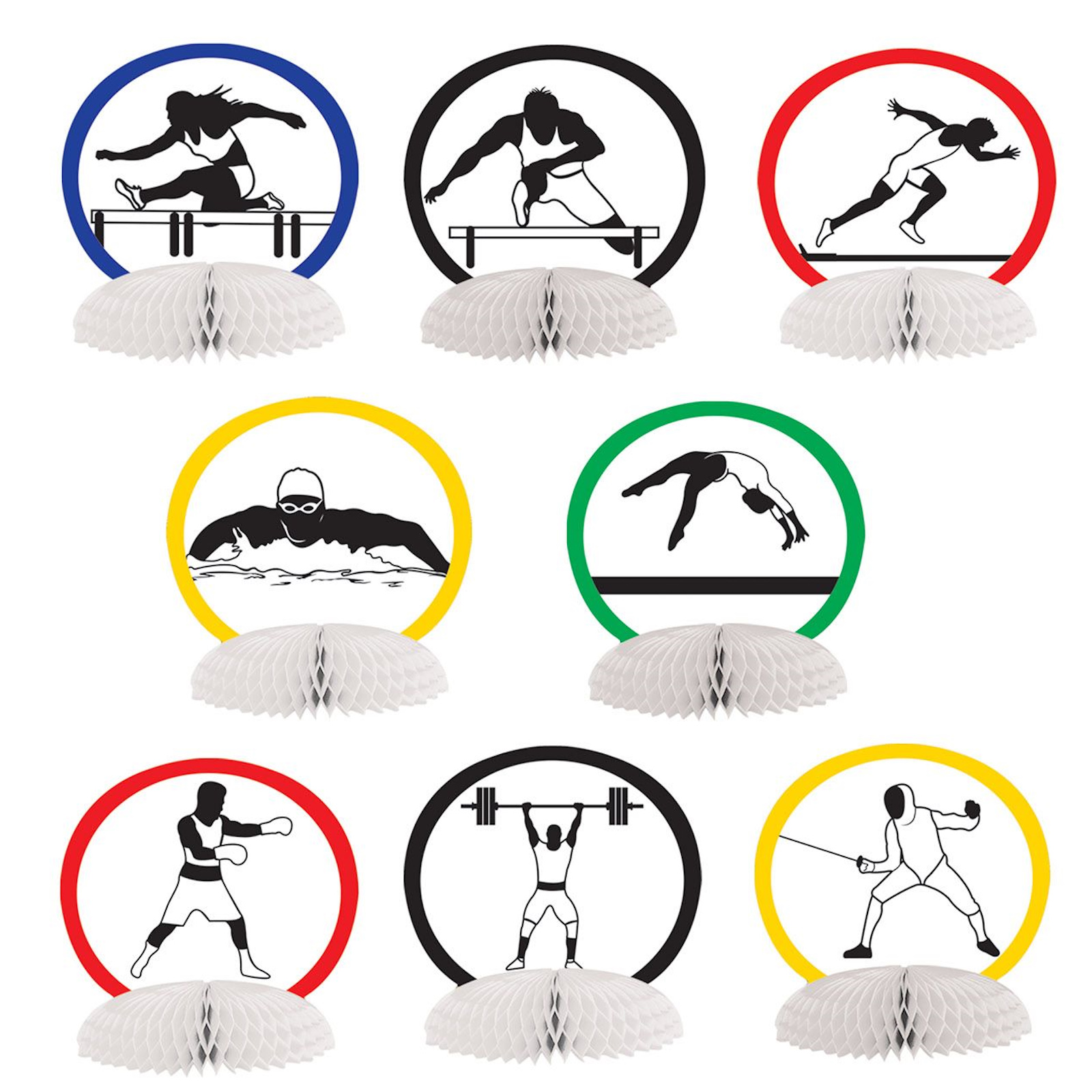 Summer Sports Mini Honeycomb Centrepieces (Pack of 8)