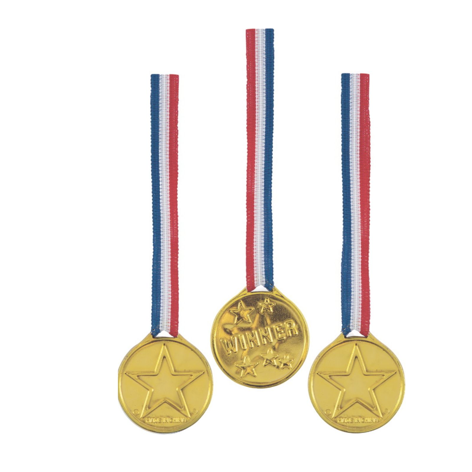 Gold Plastic Winner Medals (Pack of 5)