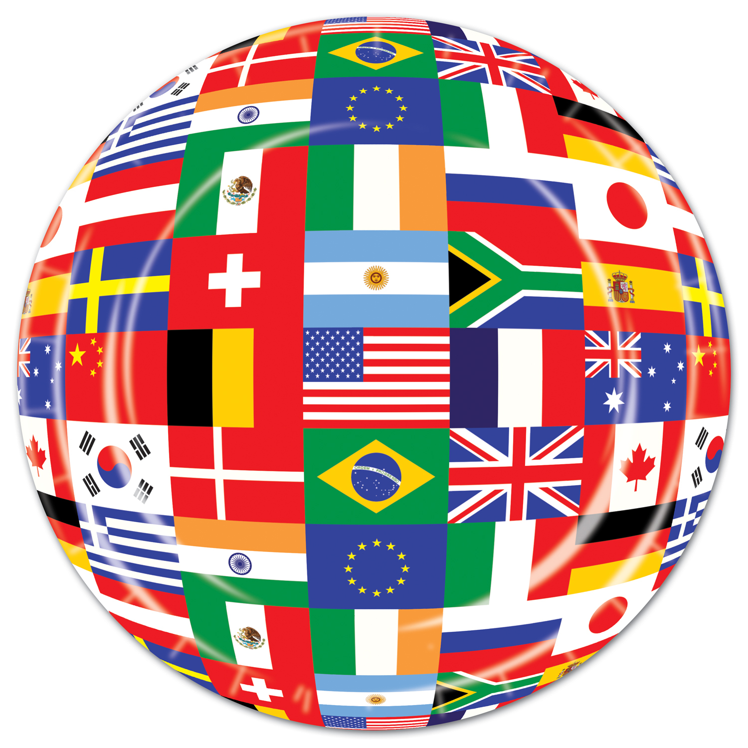 International Flags Large Paper Plates (Pack of 8)