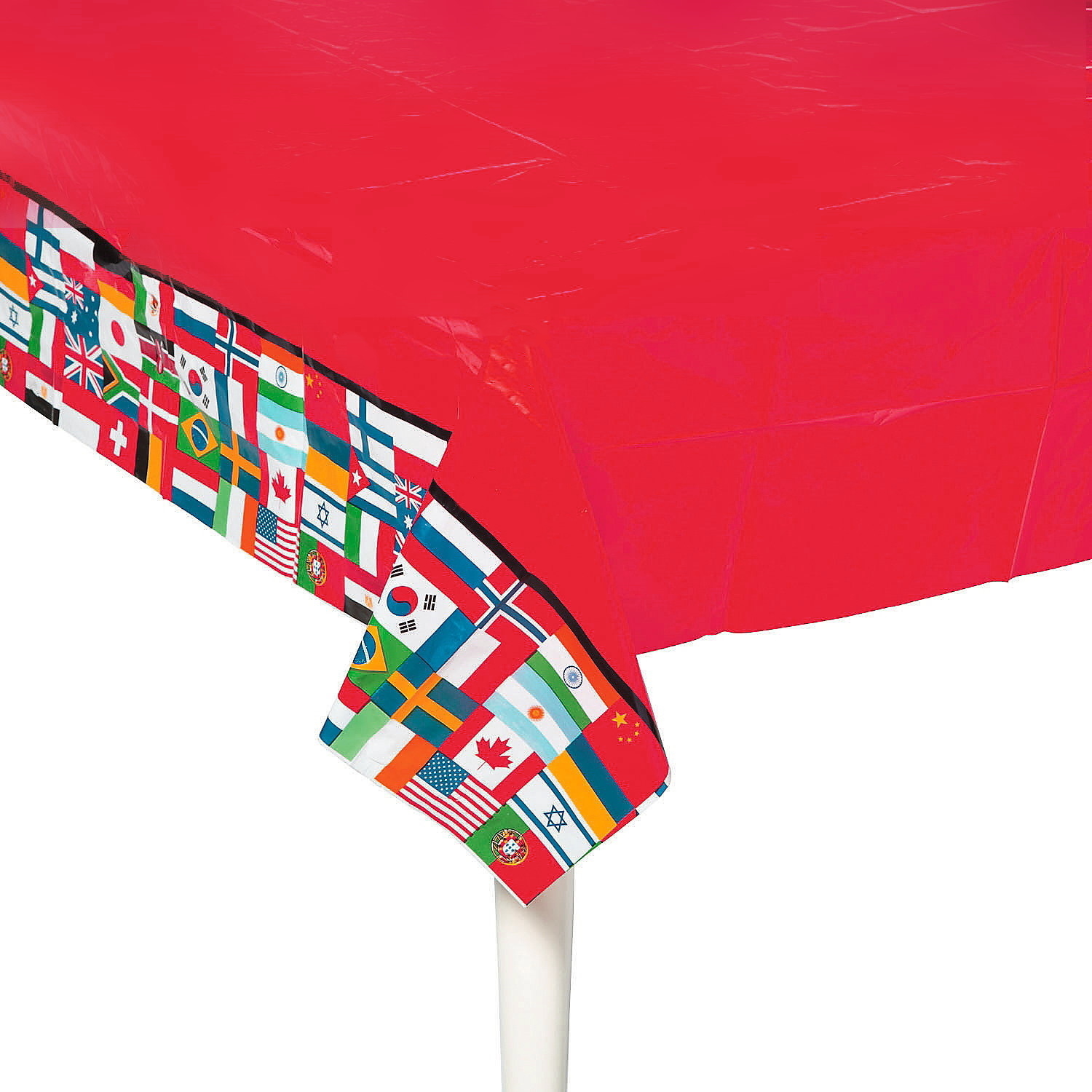 Flags Of The World Plastic Tablecloth