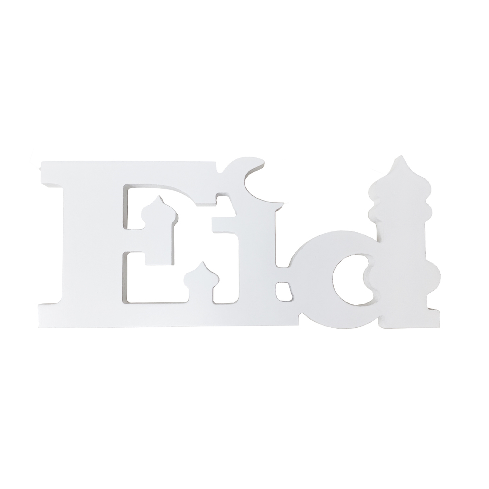 White Wooden Eid Sign 