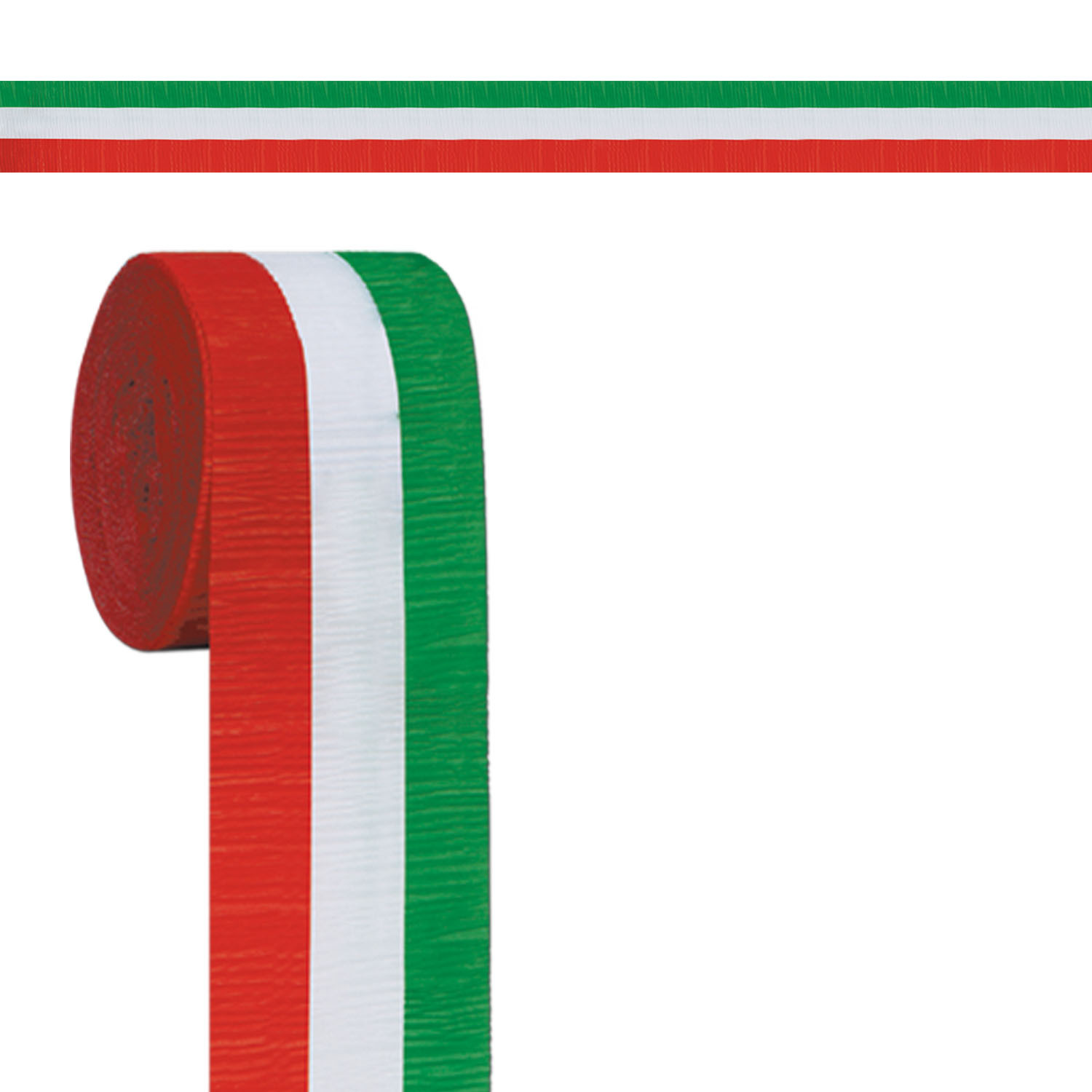 Red White Green Crepe Streamer