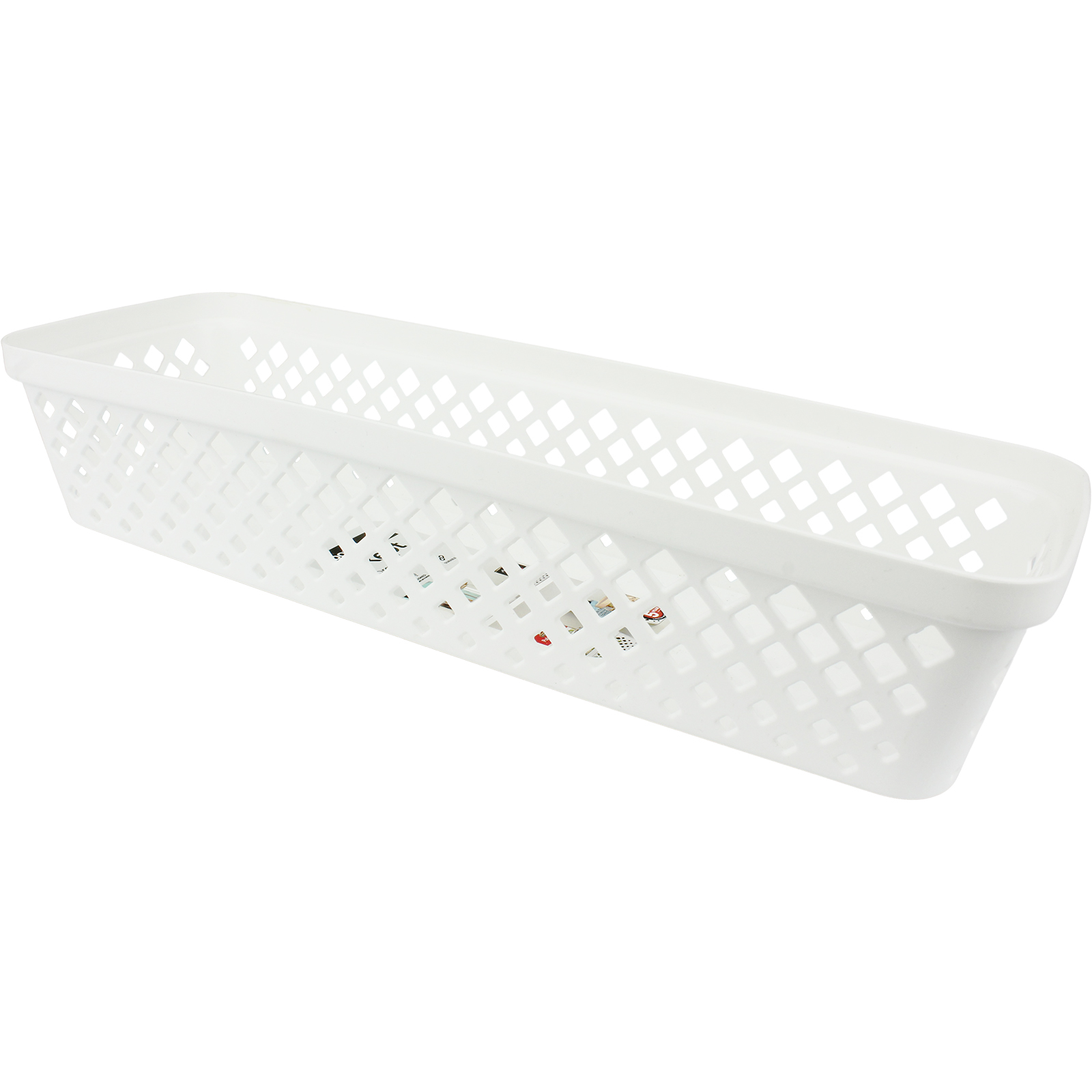 White Plastic Organiser Tray 33cm x 10.5cm x 6.5cm